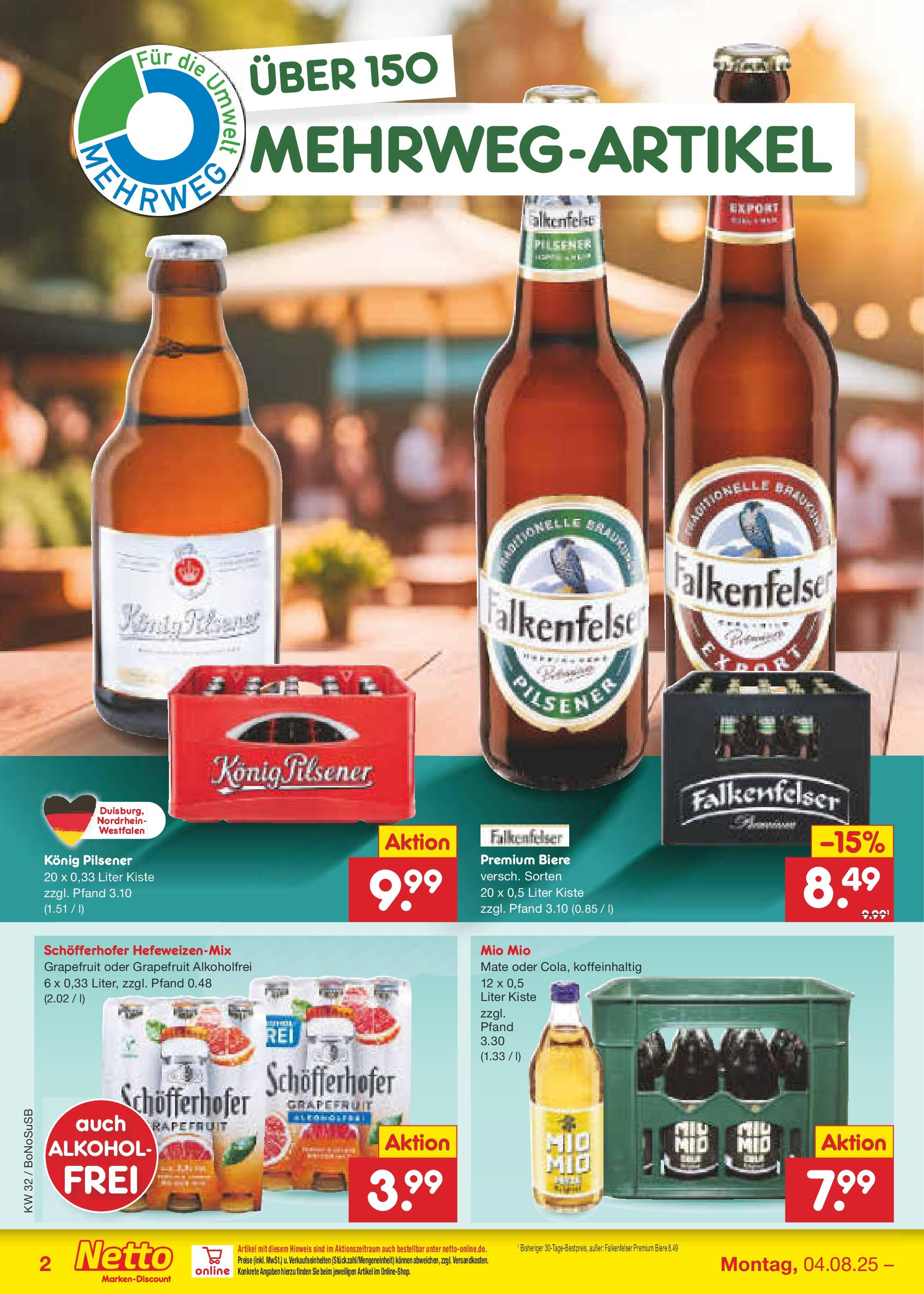 Netto Marken-Discount prospekt Stadtlohn (ab 04.08.2025) » Angebote | Seite: 34 | Produkte: Konig pilsener, Grapefruit Netto Marken-Discount prospekt Stadtlohn (ab 04.08.2025) » Angebote | Seite: 34 | Produkte: Konig pilsener, Grapefruit