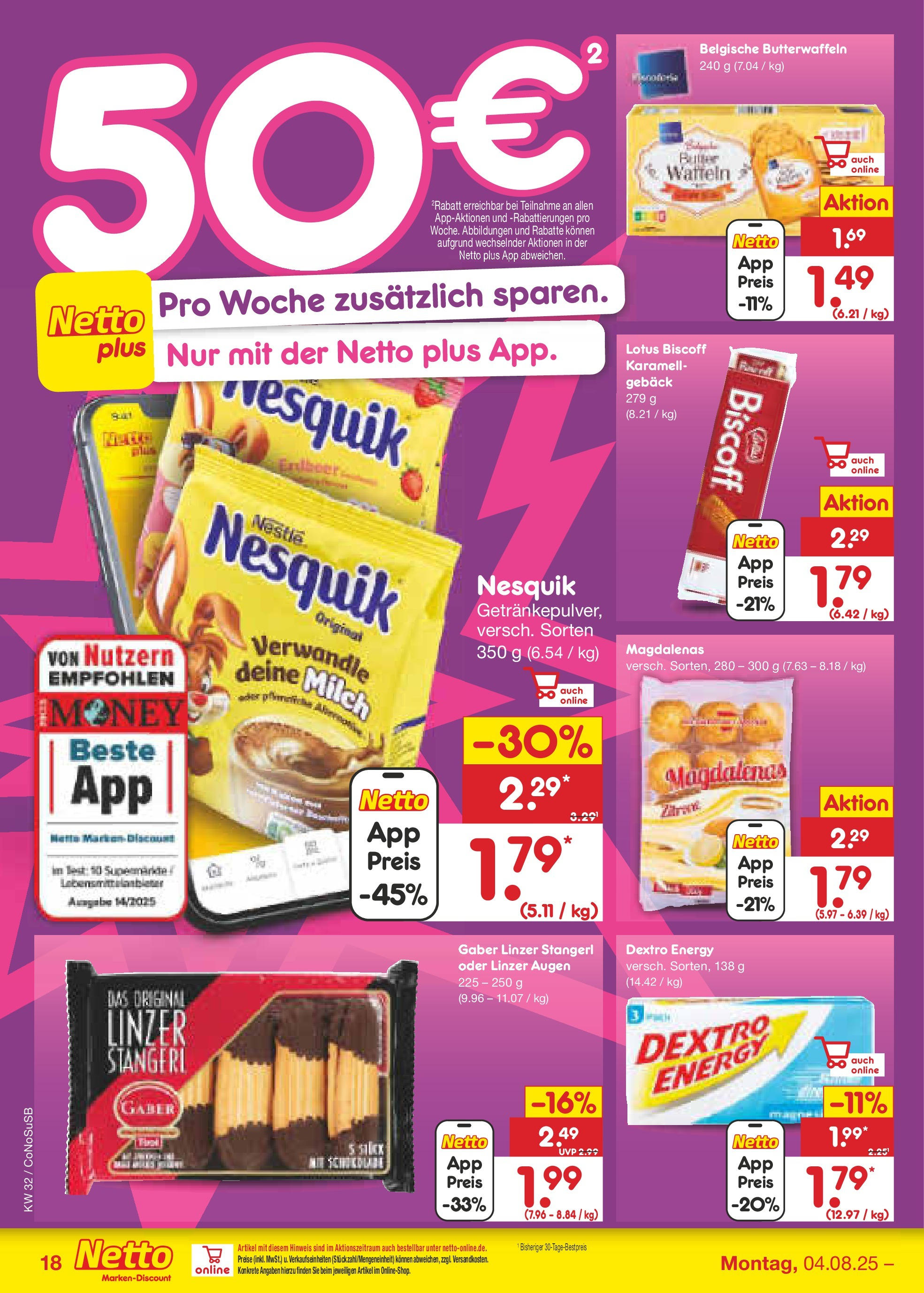 Netto Marken-Discount prospekt Kloster Lehnin (ab 04.08.2025) » Angebote | Seite: 28 | Produkte: Nesquik, Energy, Butter, Waffeln Netto Marken-Discount prospekt Kloster Lehnin (ab 04.08.2025) » Angebote | Seite: 28 | Produkte: Nesquik, Energy, Butter, Waffeln