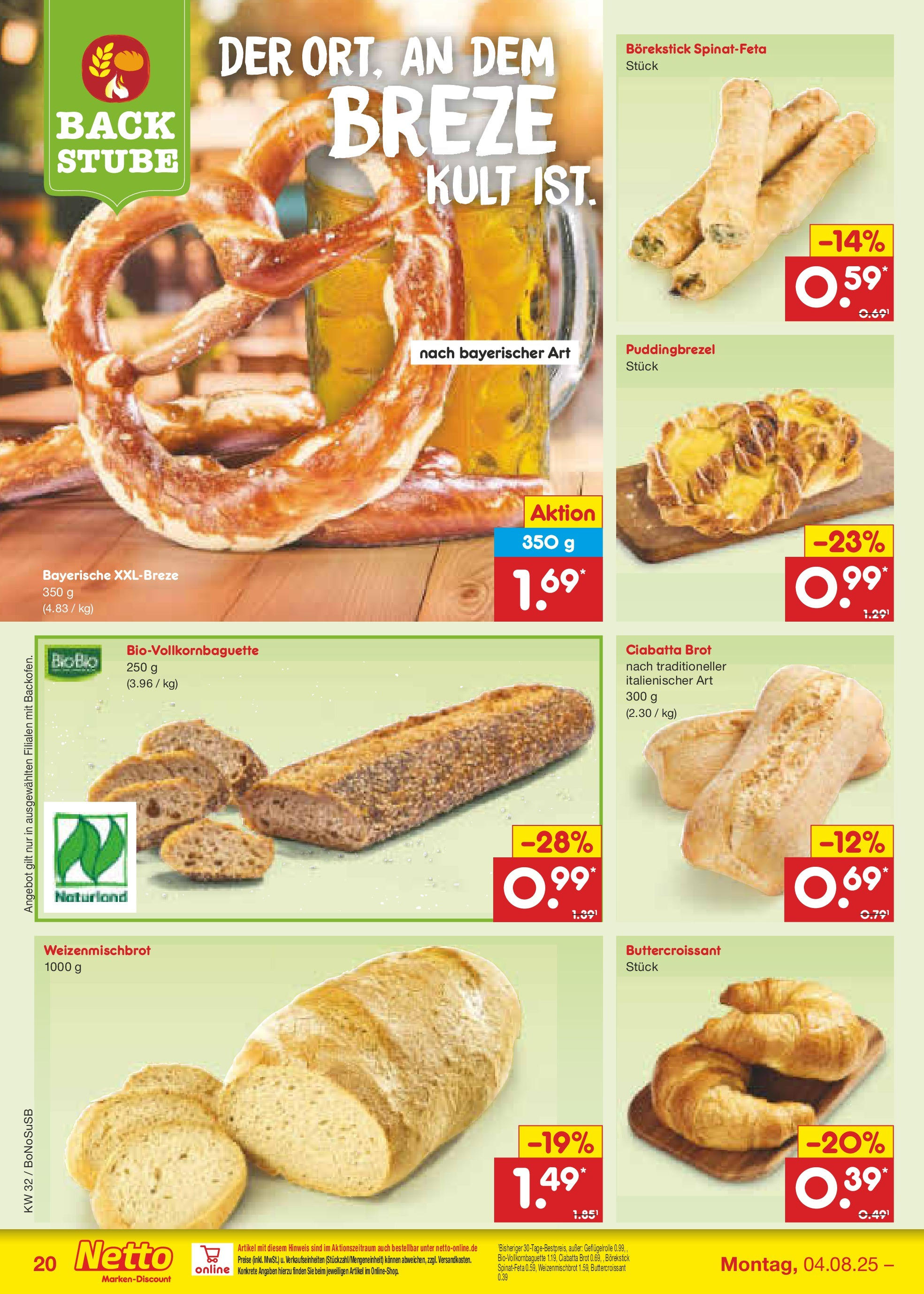 Netto Marken-Discount prospekt Stadtlohn (ab 04.08.2025) » Angebote | Seite: 36 | Produkte: Brot Netto Marken-Discount prospekt Stadtlohn (ab 04.08.2025) » Angebote | Seite: 36 | Produkte: Brot
