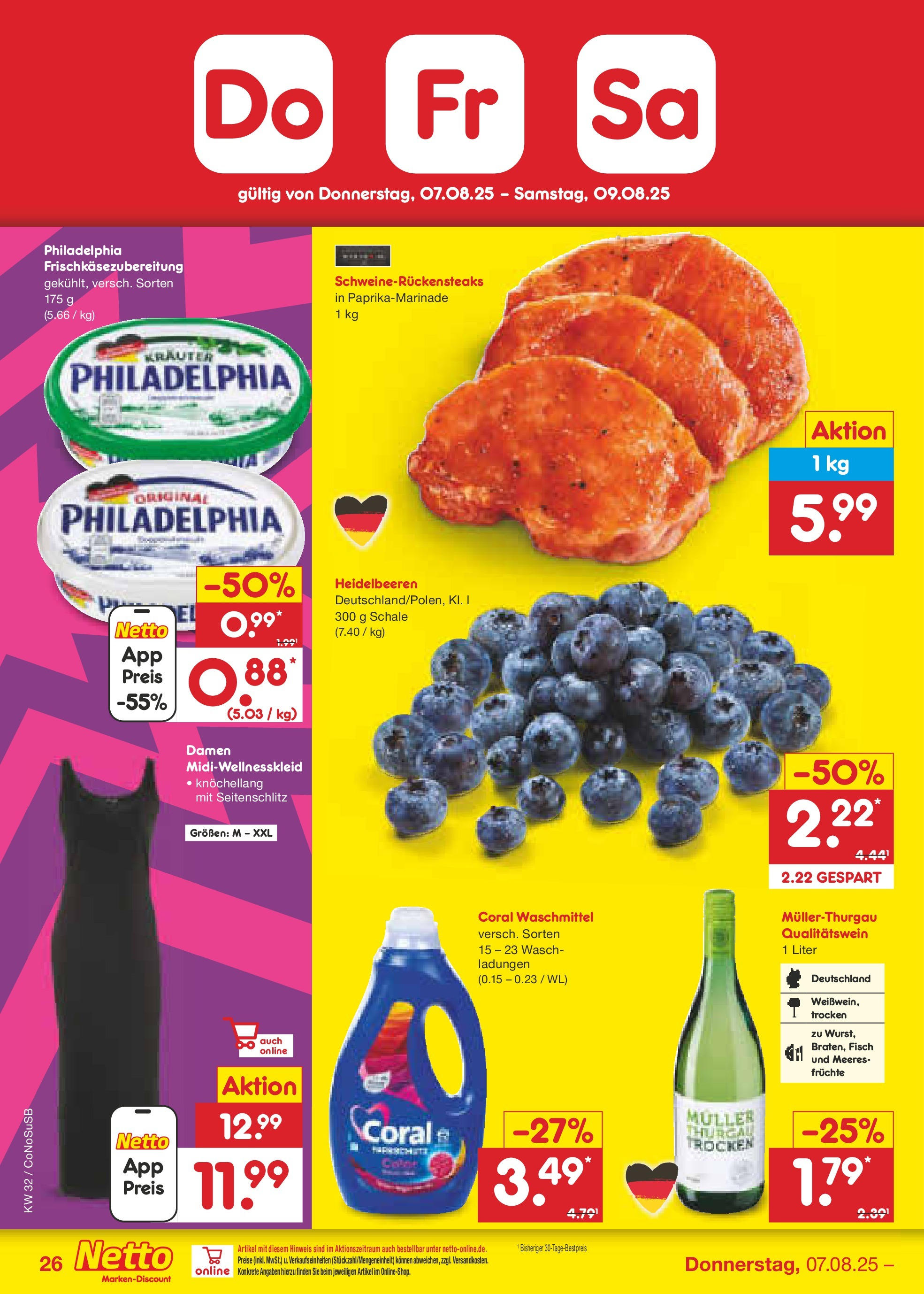 Netto Marken-Discount prospekt Kloster Lehnin (ab 04.08.2025) » Angebote | Seite: 46 | Produkte: Coral, Philadelphia, Coral waschmittel, Fisch Netto Marken-Discount prospekt Kloster Lehnin (ab 04.08.2025) » Angebote | Seite: 46 | Produkte: Coral, Philadelphia, Coral waschmittel, Fisch