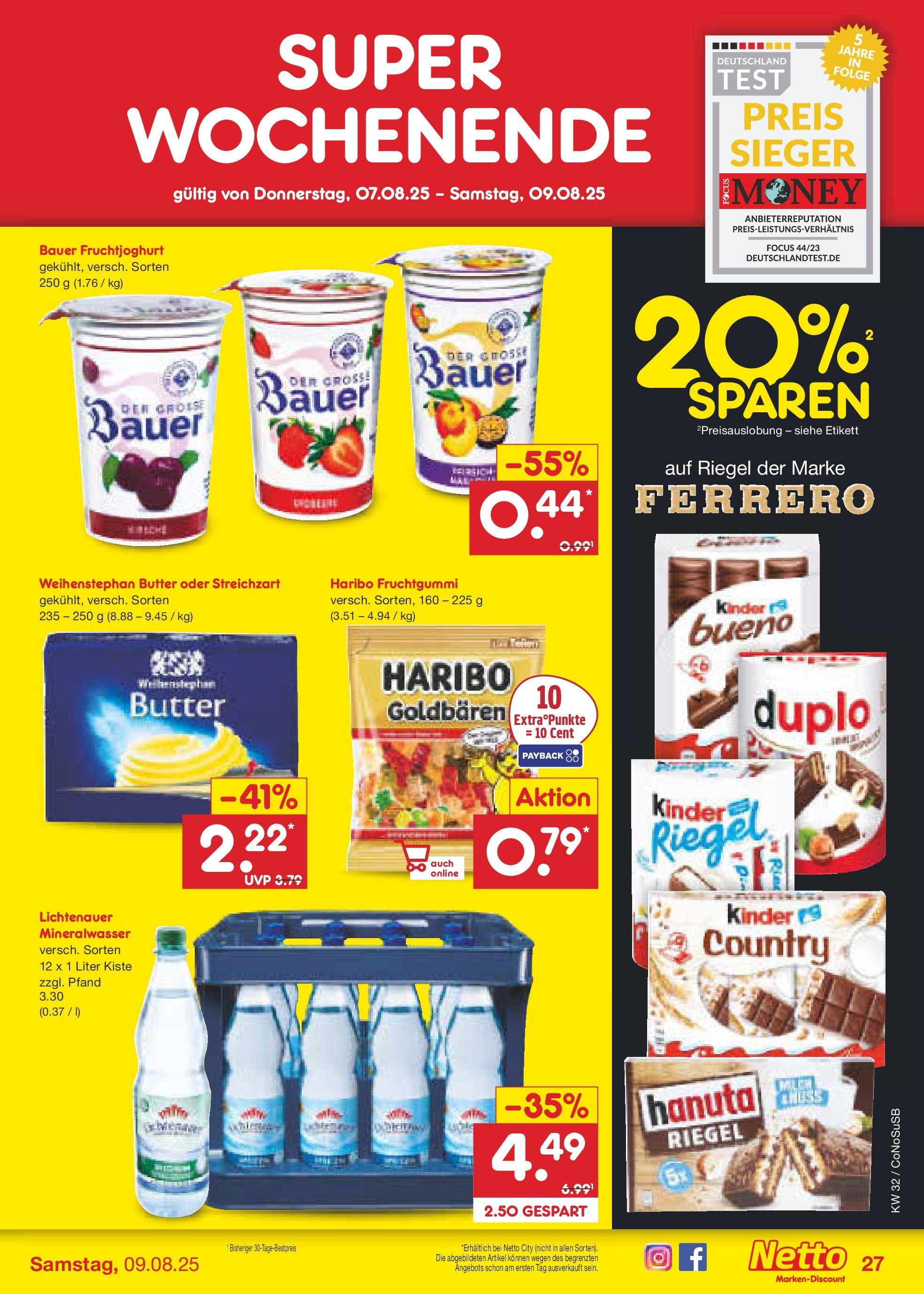 Netto Marken-Discount prospekt Kloster Lehnin (ab 04.08.2025) » Angebote | Seite: 47 | Produkte: Butter, Fruchtjoghurt, Mineralwasser, Weihenstephan butter Netto Marken-Discount prospekt Kloster Lehnin (ab 04.08.2025) » Angebote | Seite: 47 | Produkte: Butter, Fruchtjoghurt, Mineralwasser, Weihenstephan butter