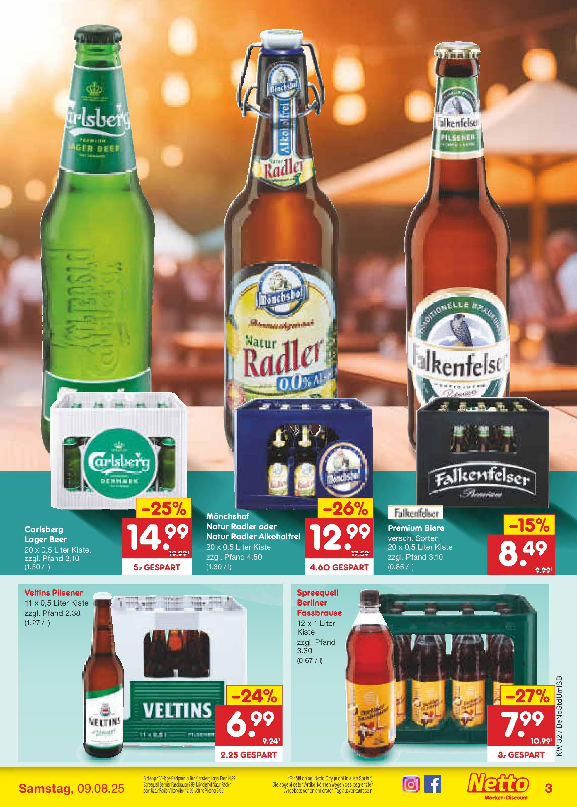 Netto Marken-Discount prospekt Berlin-Spandau (ab 04.08.2025) » Angebote | Seite: 35 | Produkte: Berliner, Carlsberg, Radler, Veltins Netto Marken-Discount prospekt Berlin-Spandau (ab 04.08.2025) » Angebote | Seite: 35 | Produkte: Berliner, Carlsberg, Radler, Veltins