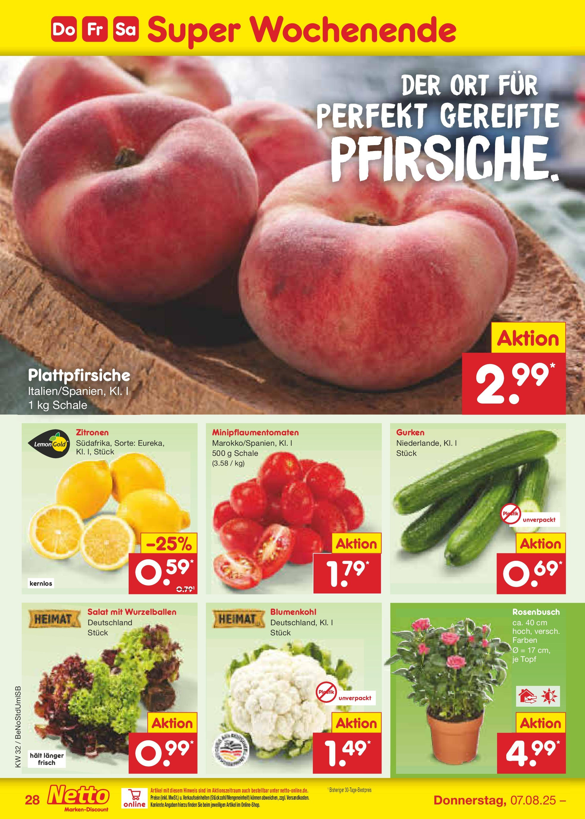Netto Marken-Discount prospekt Berlin-Spandau (ab 04.08.2025) » Angebote | Seite: 48 | Produkte: Blumenkohl, Gurken, Salat, Zitronen Netto Marken-Discount prospekt Berlin-Spandau (ab 04.08.2025) » Angebote | Seite: 48 | Produkte: Blumenkohl, Gurken, Salat, Zitronen