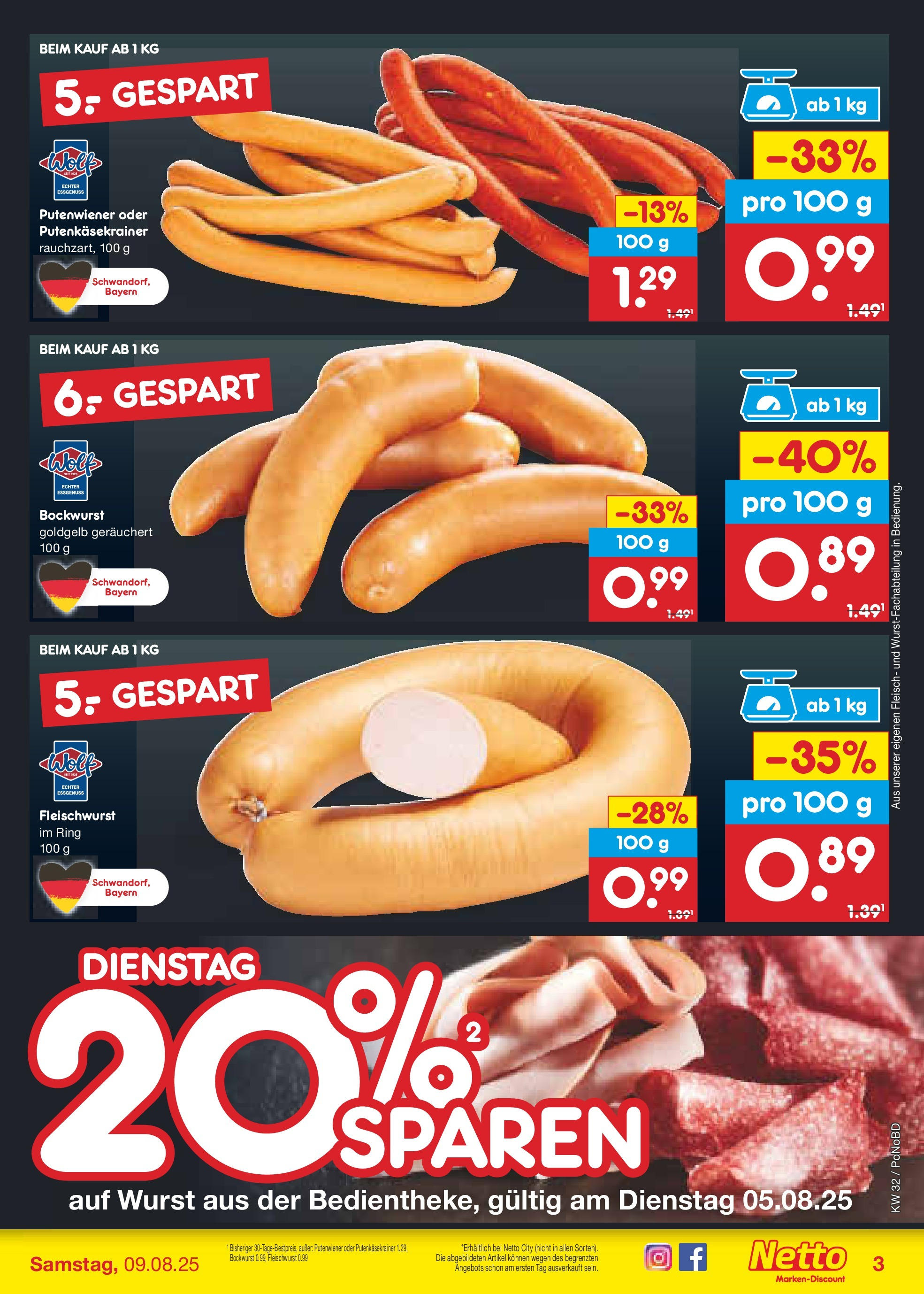 Netto Marken-Discount prospekt Selb (ab 04.08.2025) » Angebote | Seite: 14 | Produkte: Bockwurst, Wurst, Fleisch Netto Marken-Discount prospekt Selb (ab 04.08.2025) » Angebote | Seite: 14 | Produkte: Bockwurst, Wurst, Fleisch