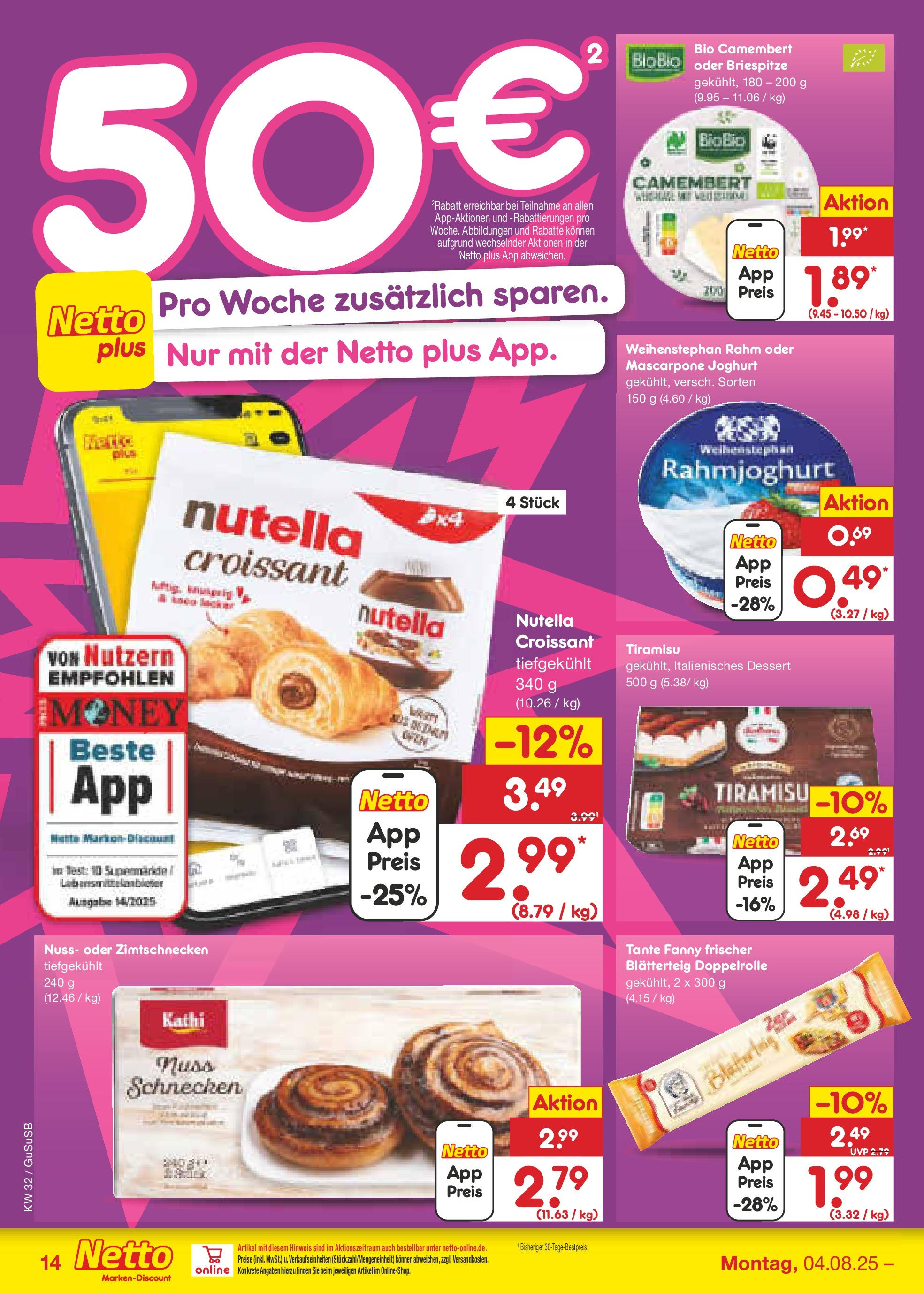 Netto Marken-Discount prospekt Rodewisch (ab 04.08.2025) » Angebote | Seite: 18 | Produkte: Mascarpone, Joghurt, Croissant, Nutella Netto Marken-Discount prospekt Rodewisch (ab 04.08.2025) » Angebote | Seite: 18 | Produkte: Mascarpone, Joghurt, Croissant, Nutella
