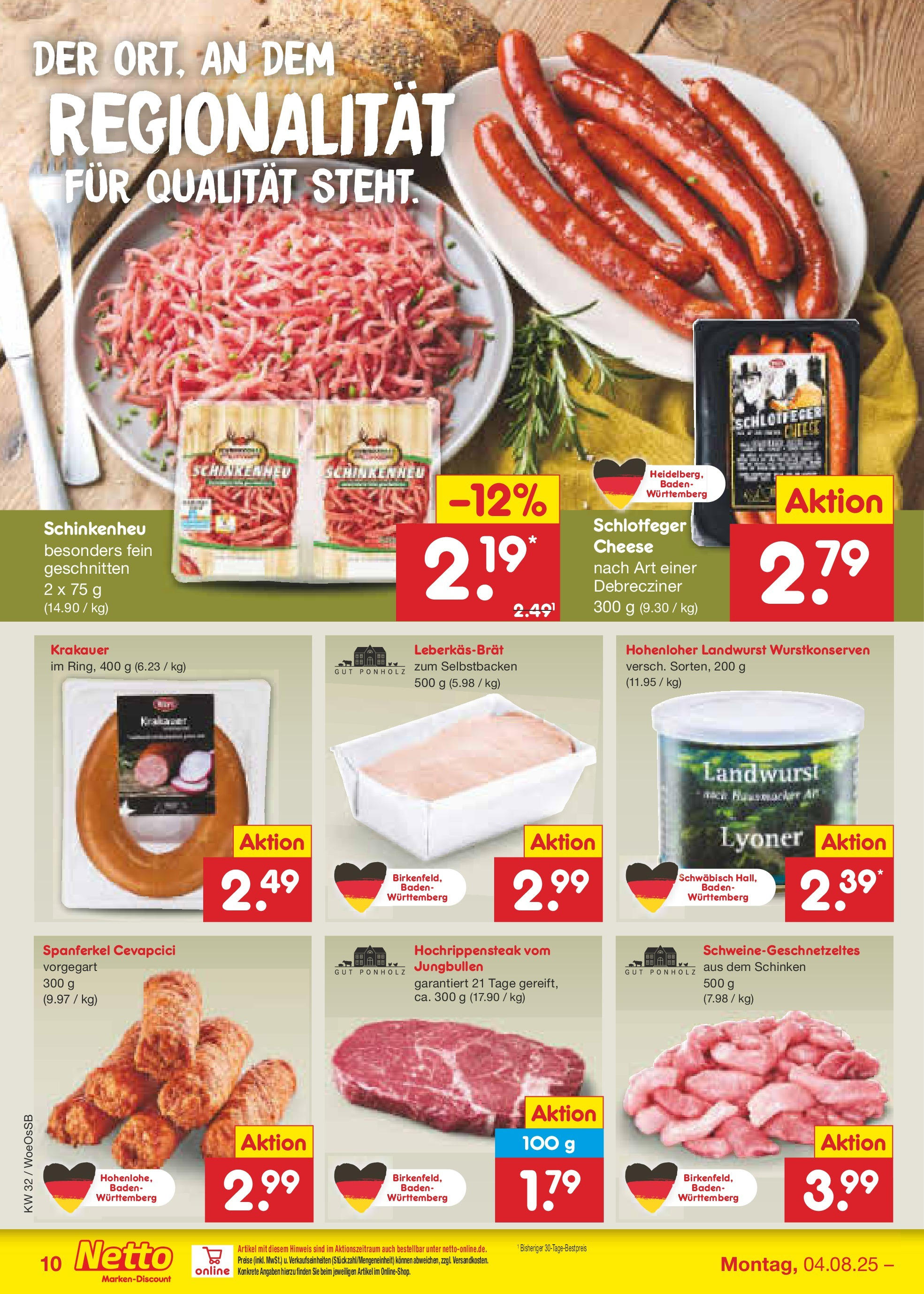 Netto Marken-Discount prospekt Gemmingen (ab 04.08.2025) » Angebote | Seite: 12 | Produkte: Cevapcici, Schinken Netto Marken-Discount prospekt Gemmingen (ab 04.08.2025) » Angebote | Seite: 12 | Produkte: Cevapcici, Schinken