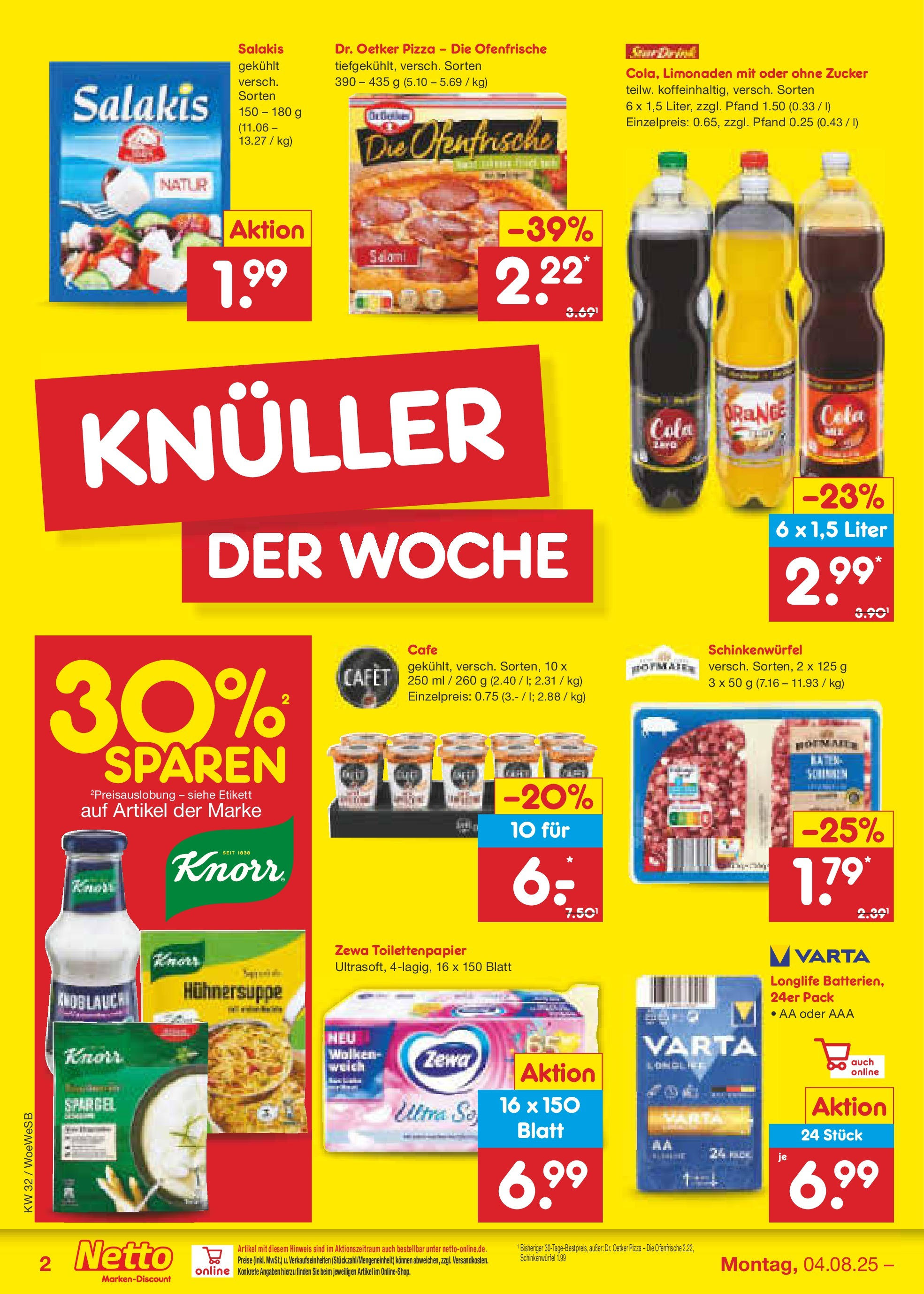 Netto Marken-Discount prospekt Katzweiler	 (ab 04.08.2025) » Angebote | Seite: 2 | Produkte: Ofenfrische, Zucker, Pizza, Toilettenpapier