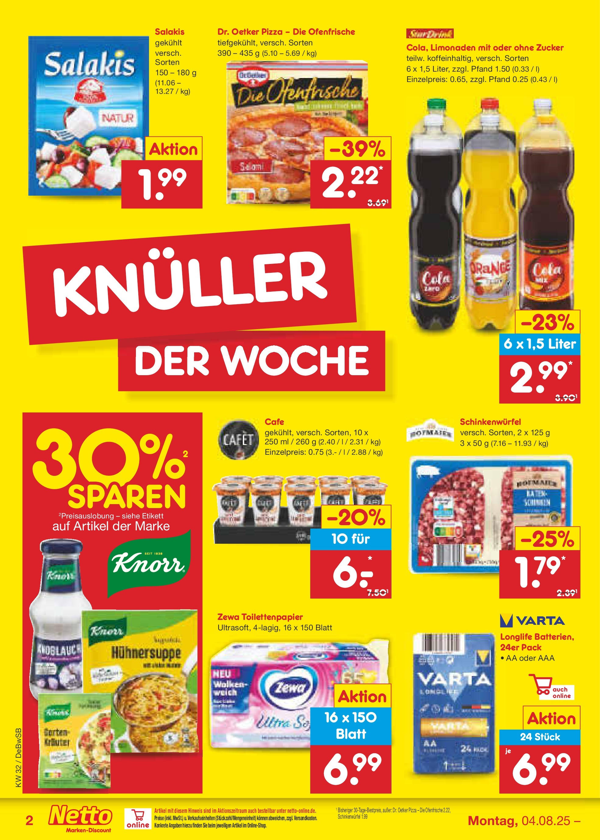 Netto Marken-Discount prospekt Waiblingen-Bittenfeld (ab 04.08.2025) » Angebote | Seite: 2 | Produkte: Cola, Zewa, Knoblauch, Toilettenpapier Netto Marken-Discount prospekt Waiblingen-Bittenfeld (ab 04.08.2025) » Angebote | Seite: 2 | Produkte: Cola, Zewa, Knoblauch, Toilettenpapier