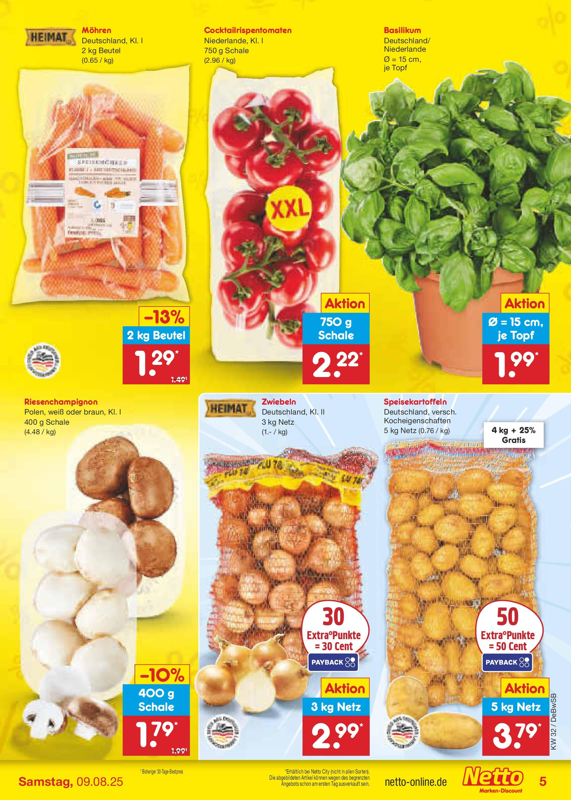 Netto Marken-Discount prospekt Waiblingen-Bittenfeld (ab 04.08.2025) » Angebote | Seite: 5 | Produkte: Mohren, Zwiebeln Netto Marken-Discount prospekt Waiblingen-Bittenfeld (ab 04.08.2025) » Angebote | Seite: 5 | Produkte: Mohren, Zwiebeln
