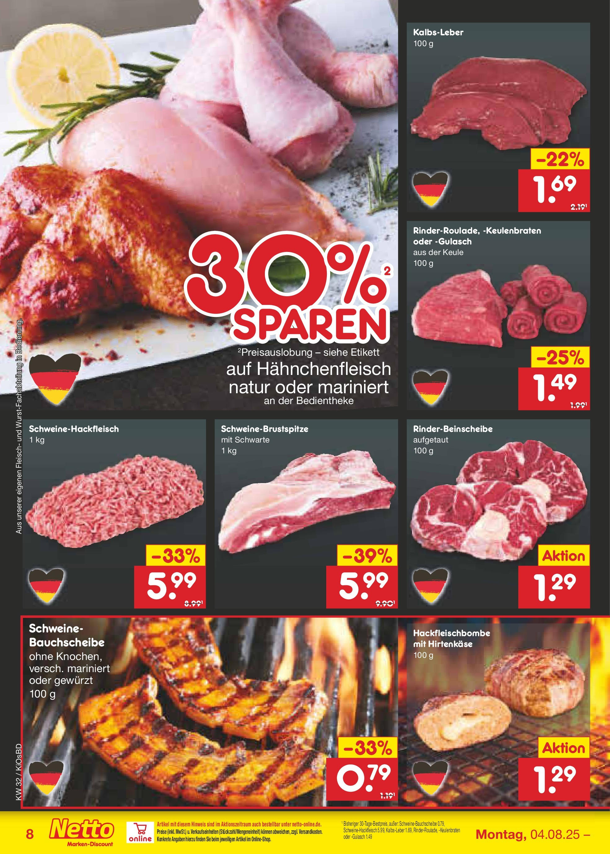 Netto Marken-Discount prospekt Mistelbach (ab 04.08.2025) » Angebote | Seite: 10 | Produkte: Kalbsleber, Gulasch, Fleisch Netto Marken-Discount prospekt Mistelbach (ab 04.08.2025) » Angebote | Seite: 10 | Produkte: Kalbsleber, Gulasch, Fleisch
