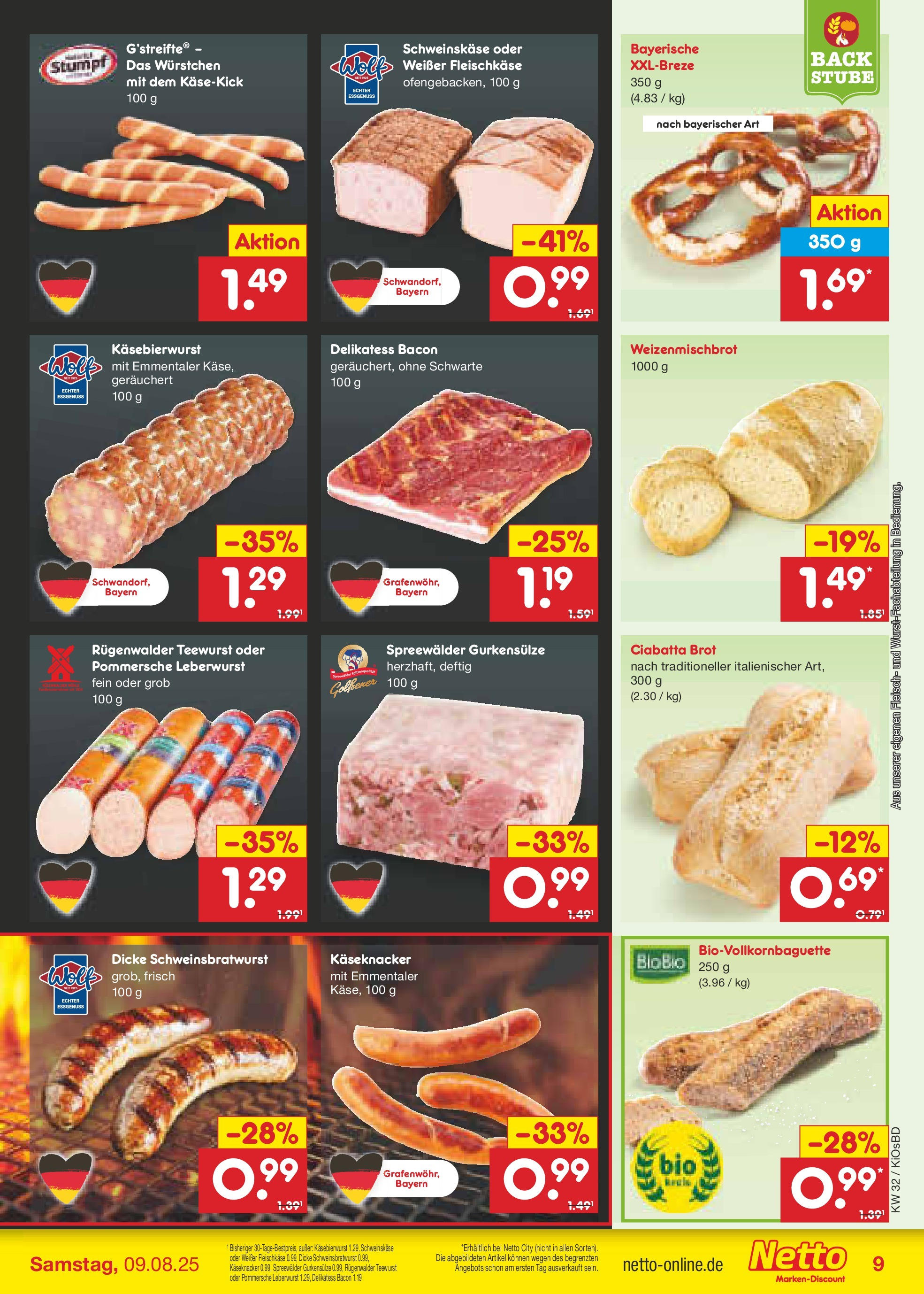 Netto Marken-Discount prospekt Mistelbach (ab 04.08.2025) » Angebote | Seite: 11 | Produkte: Brot, Fleisch Netto Marken-Discount prospekt Mistelbach (ab 04.08.2025) » Angebote | Seite: 11 | Produkte: Brot, Fleisch