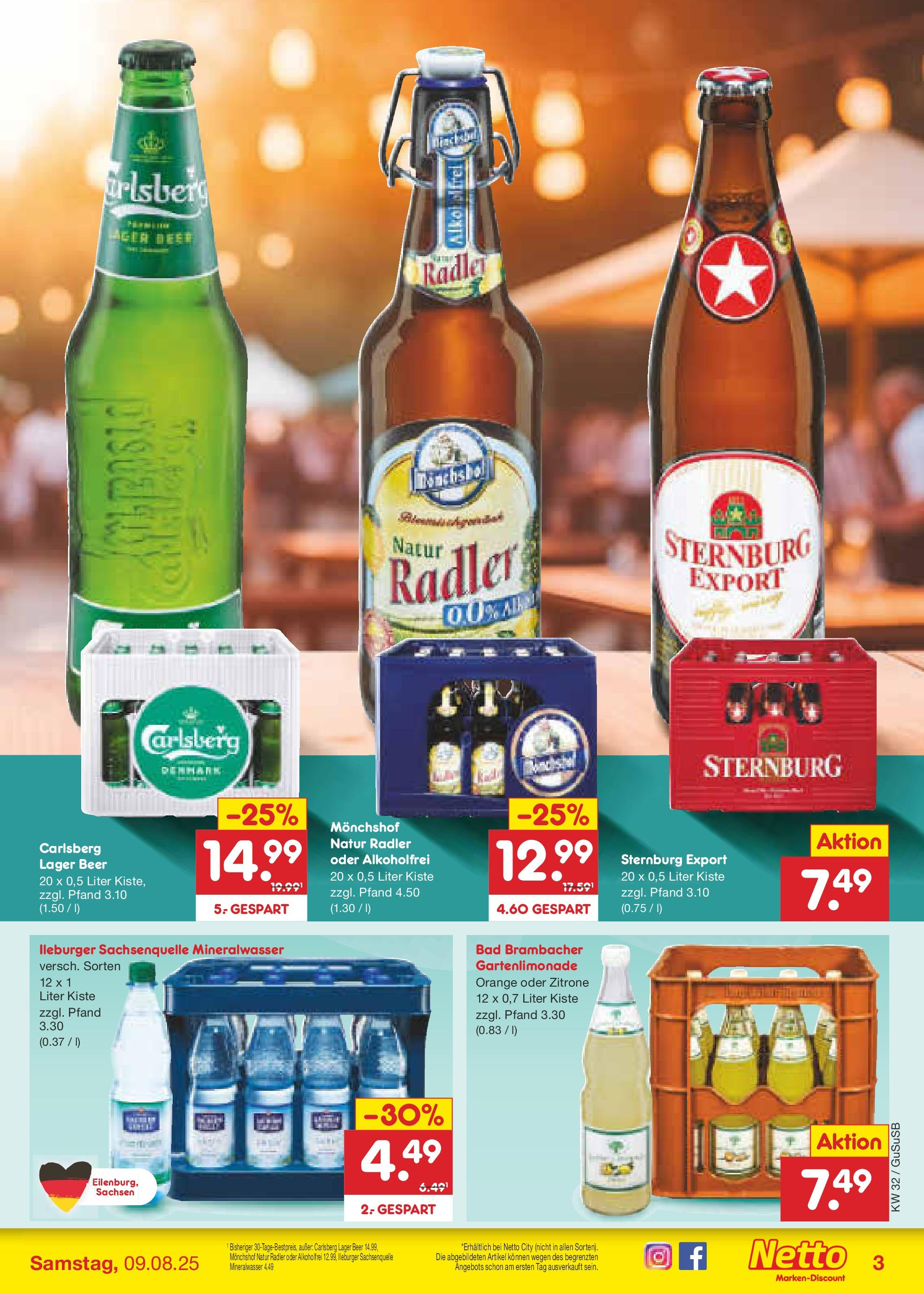 Netto Marken-Discount prospekt Rodewisch (ab 04.08.2025) » Angebote | Seite: 35 | Produkte: Monchshof, Carlsberg, Bad, Radler Netto Marken-Discount prospekt Rodewisch (ab 04.08.2025) » Angebote | Seite: 35 | Produkte: Monchshof, Carlsberg, Bad, Radler