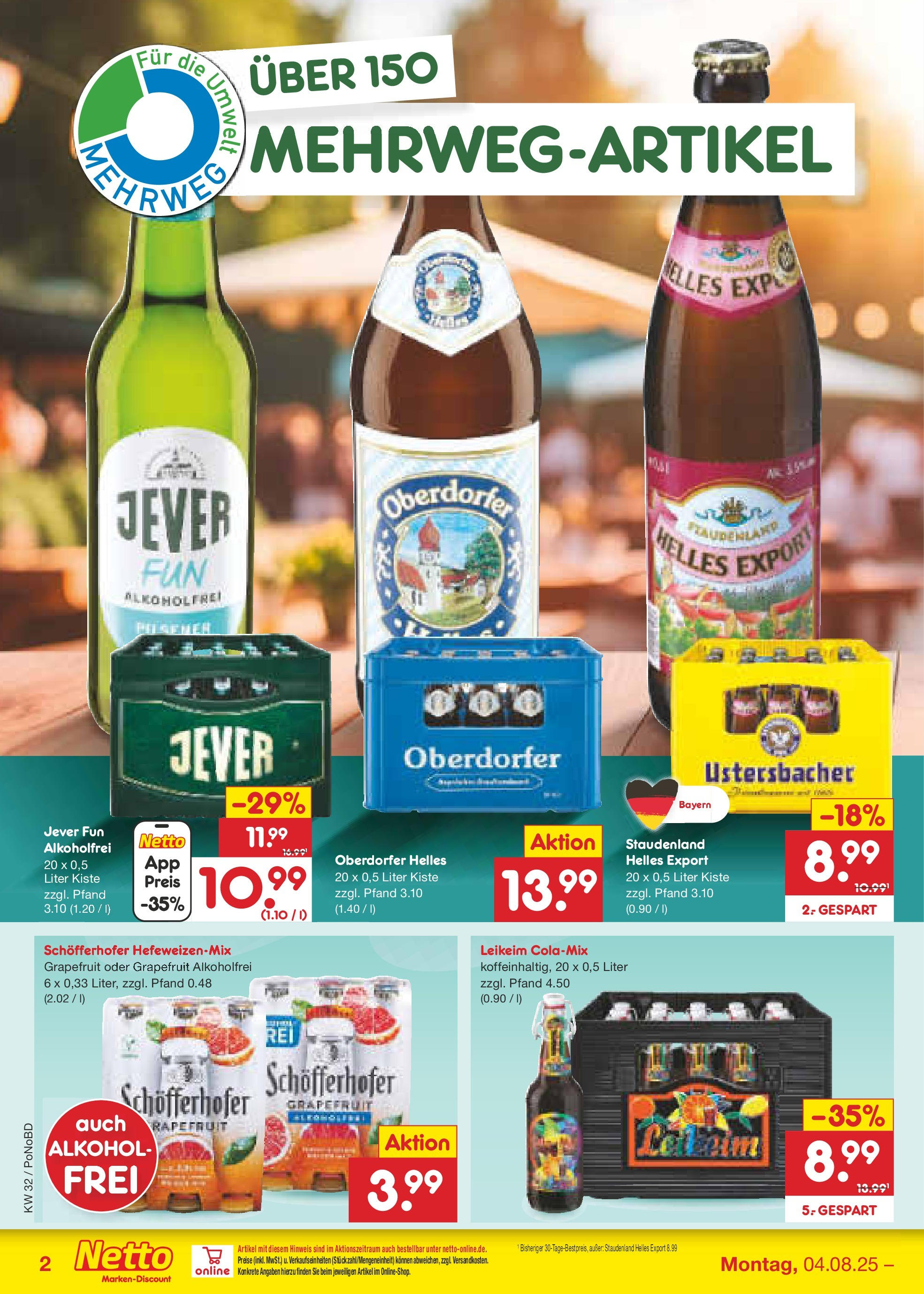Netto Marken-Discount prospekt Selb (ab 04.08.2025) » Angebote | Seite: 36 | Produkte: Grapefruit, Jever Netto Marken-Discount prospekt Selb (ab 04.08.2025) » Angebote | Seite: 36 | Produkte: Grapefruit, Jever
