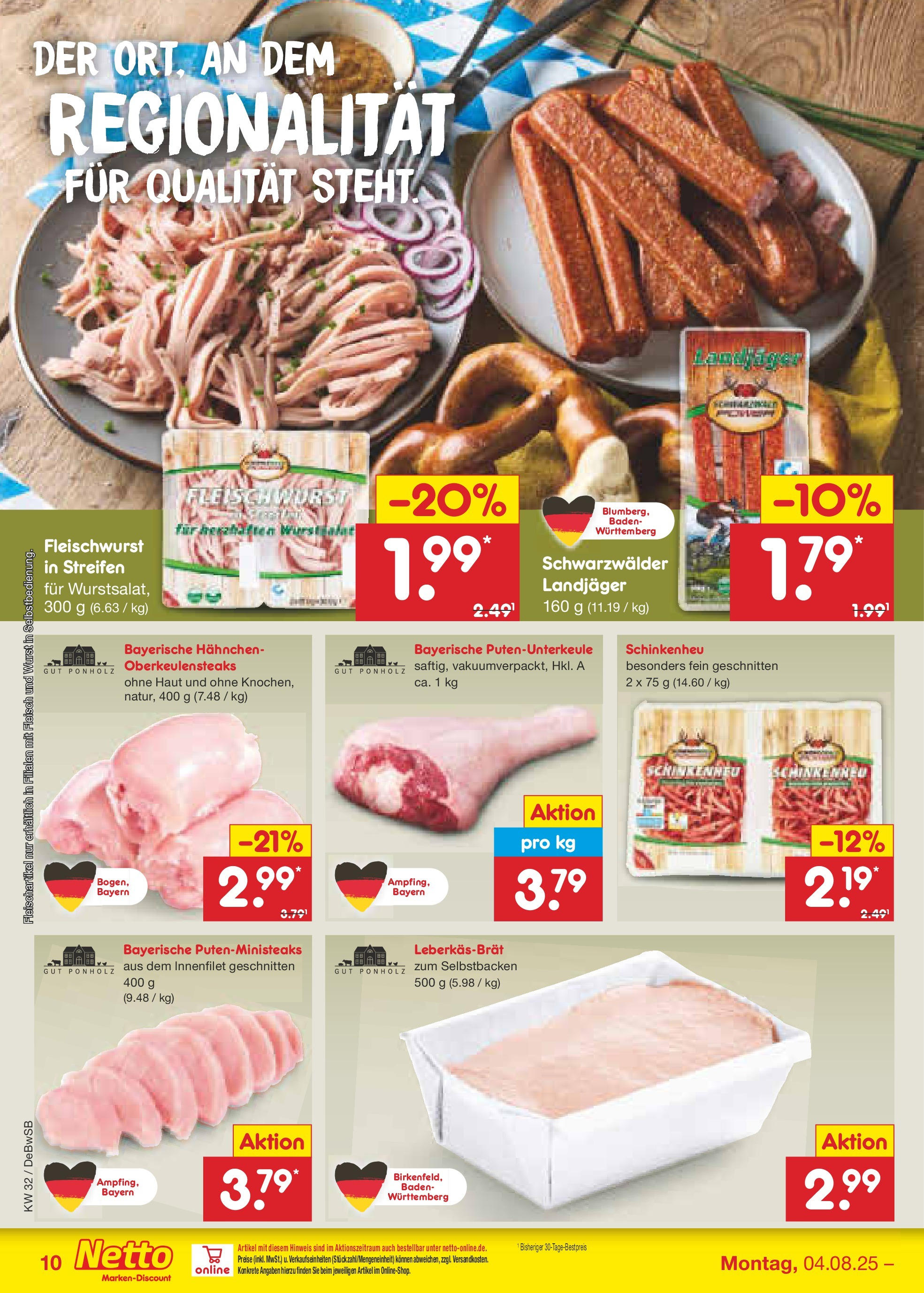 Netto Marken-Discount prospekt Waiblingen-Bittenfeld (ab 04.08.2025) » Angebote | Seite: 12 | Produkte: Hahnchen, Wurst, Fleisch Netto Marken-Discount prospekt Waiblingen-Bittenfeld (ab 04.08.2025) » Angebote | Seite: 12 | Produkte: Hahnchen, Wurst, Fleisch
