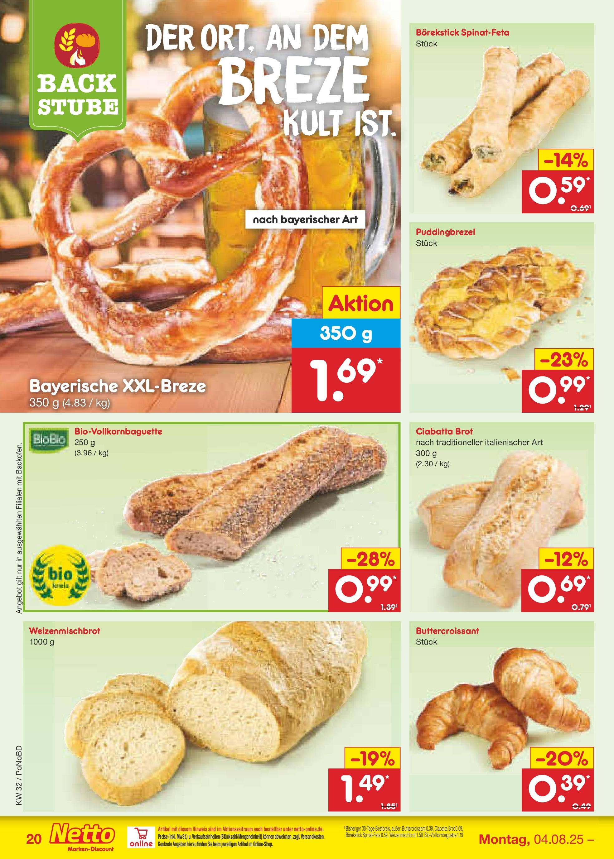 Netto Marken-Discount prospekt Selb (ab 04.08.2025) » Angebote | Seite: 38 | Produkte: Brot Netto Marken-Discount prospekt Selb (ab 04.08.2025) » Angebote | Seite: 38 | Produkte: Brot