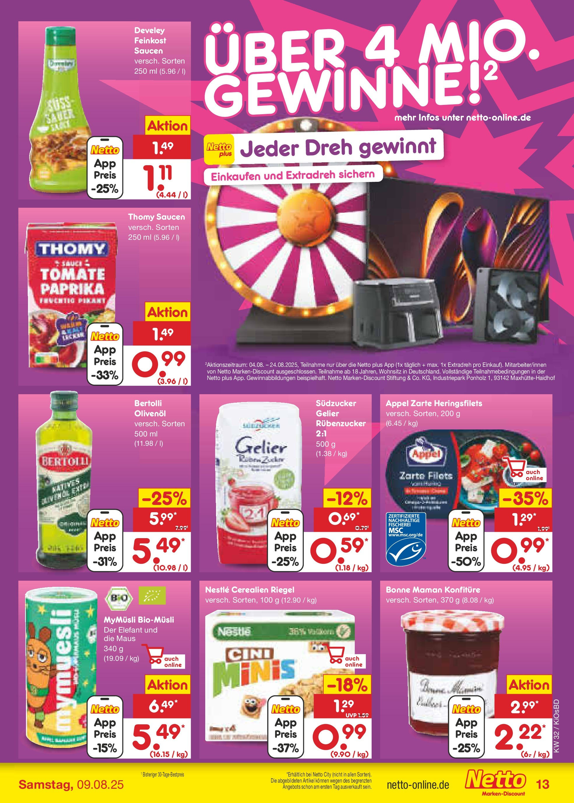 Netto Marken-Discount prospekt Mistelbach (ab 04.08.2025) » Angebote | Seite: 21 | Produkte: Olivenol, Paprika, Bonne maman, Maus Netto Marken-Discount prospekt Mistelbach (ab 04.08.2025) » Angebote | Seite: 21 | Produkte: Olivenol, Paprika, Bonne maman, Maus