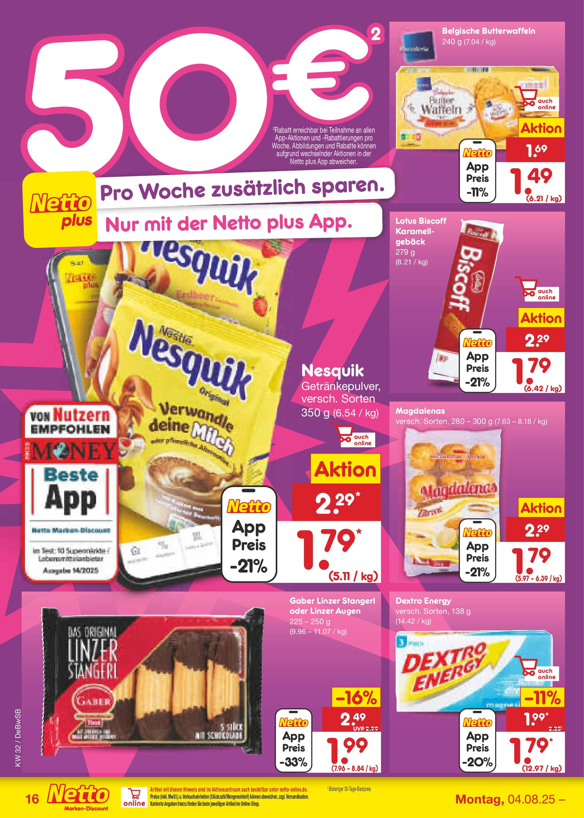 Netto Marken-Discount prospekt Waiblingen-Bittenfeld (ab 04.08.2025) » Angebote | Seite: 20 | Produkte: Nesquik, Milch, Energy, Waffeln Netto Marken-Discount prospekt Waiblingen-Bittenfeld (ab 04.08.2025) » Angebote | Seite: 20 | Produkte: Nesquik, Milch, Energy, Waffeln