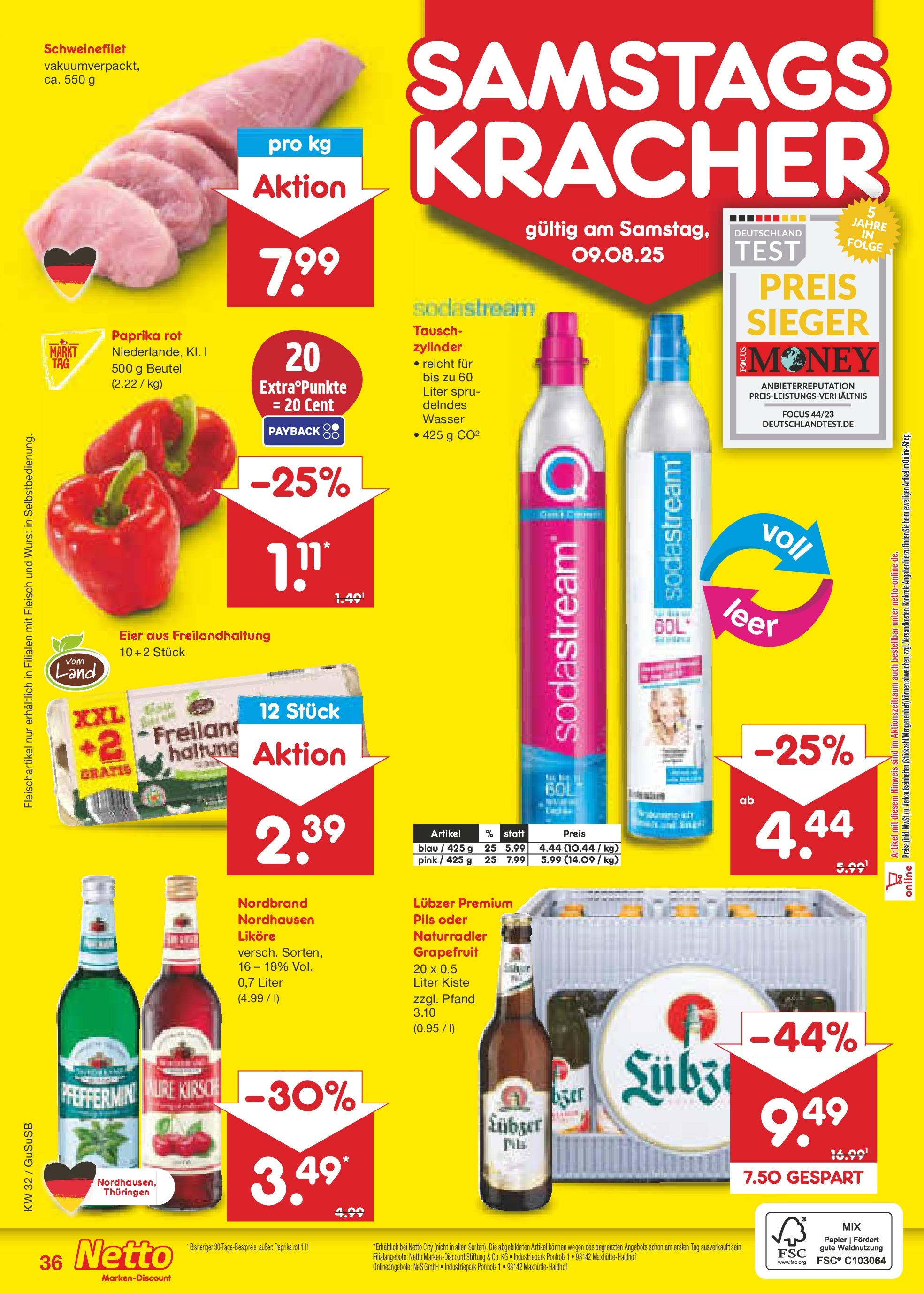 Netto Marken-Discount prospekt Rodewisch (ab 04.08.2025) » Angebote | Seite: 60 | Produkte: Schweinefilet, Wurst, Fleisch, Sodastream Netto Marken-Discount prospekt Rodewisch (ab 04.08.2025) » Angebote | Seite: 60 | Produkte: Schweinefilet, Wurst, Fleisch, Sodastream