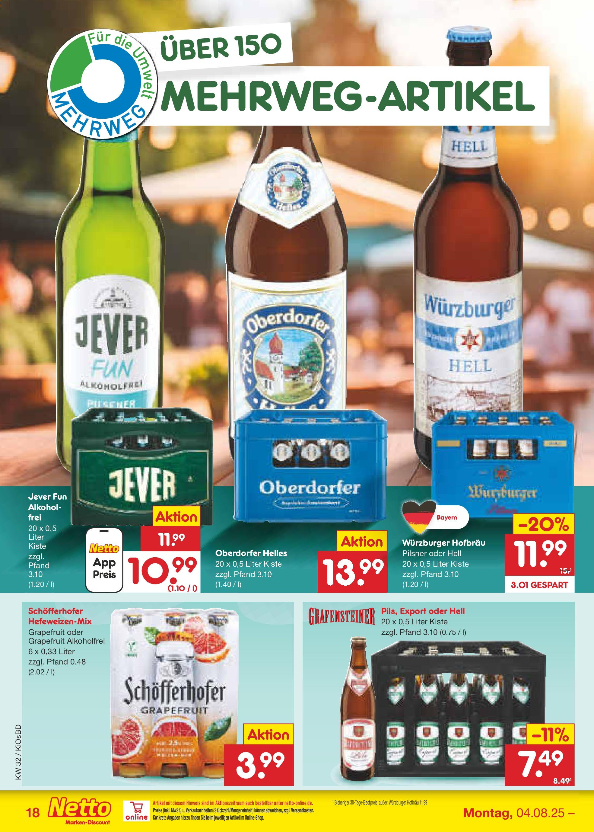 Netto Marken-Discount prospekt Mistelbach (ab 04.08.2025) » Angebote | Seite: 32 | Produkte: Grapefruit, Jever Netto Marken-Discount prospekt Mistelbach (ab 04.08.2025) » Angebote | Seite: 32 | Produkte: Grapefruit, Jever