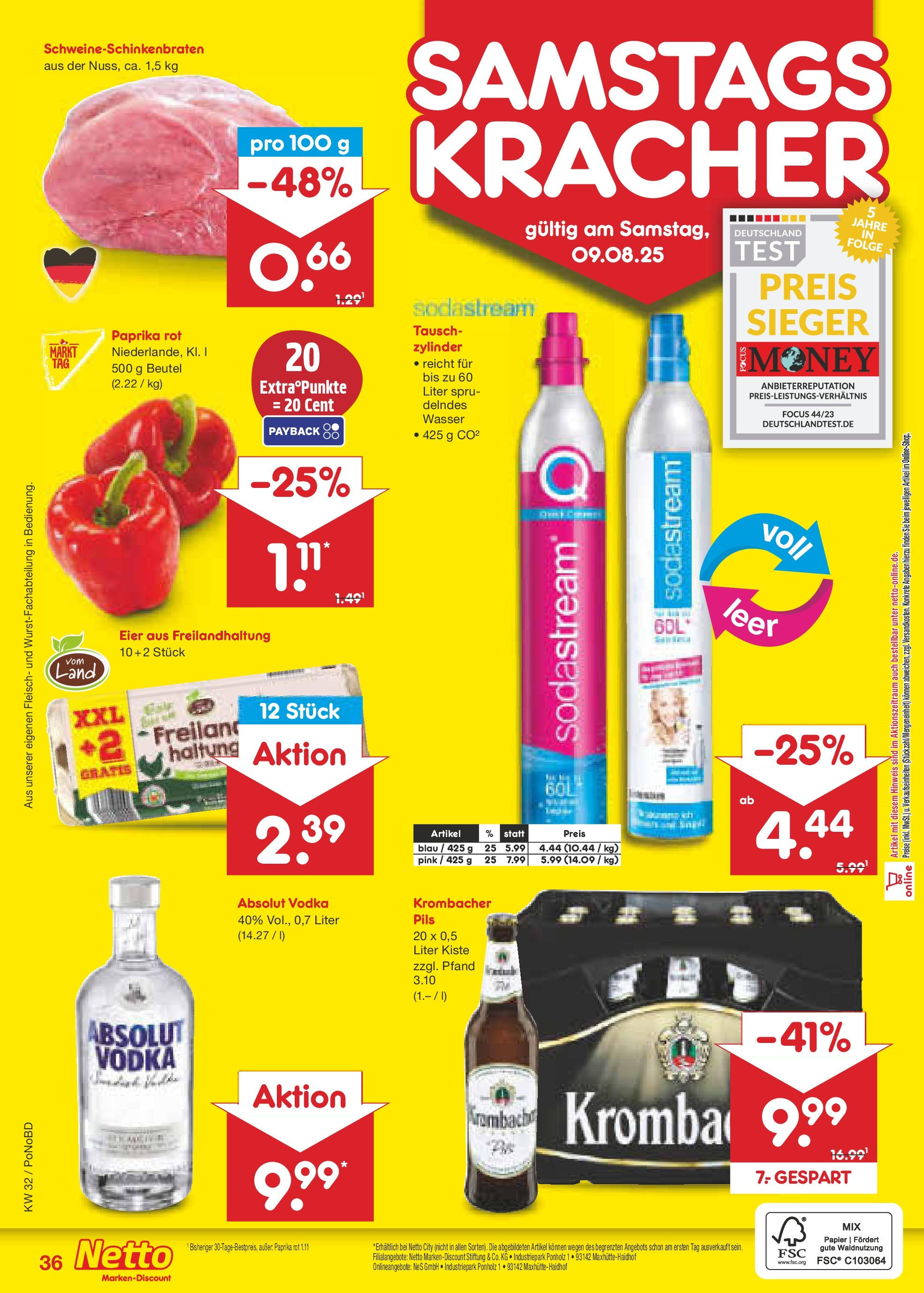 Netto Marken-Discount prospekt Selb (ab 04.08.2025) » Angebote | Seite: 56 | Produkte: Paprika rot, Pils, Paprika, Vodka Netto Marken-Discount prospekt Selb (ab 04.08.2025) » Angebote | Seite: 56 | Produkte: Paprika rot, Pils, Paprika, Vodka