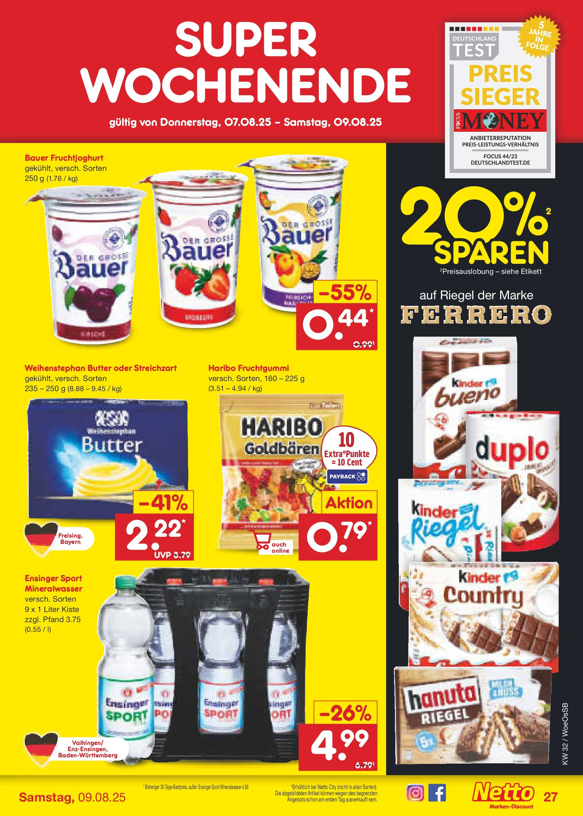 Netto Marken-Discount prospekt Gemmingen (ab 04.08.2025) » Angebote | Seite: 47 | Produkte: Haribo, Butter, Fruchtjoghurt, Mineralwasser Netto Marken-Discount prospekt Gemmingen (ab 04.08.2025) » Angebote | Seite: 47 | Produkte: Haribo, Butter, Fruchtjoghurt, Mineralwasser