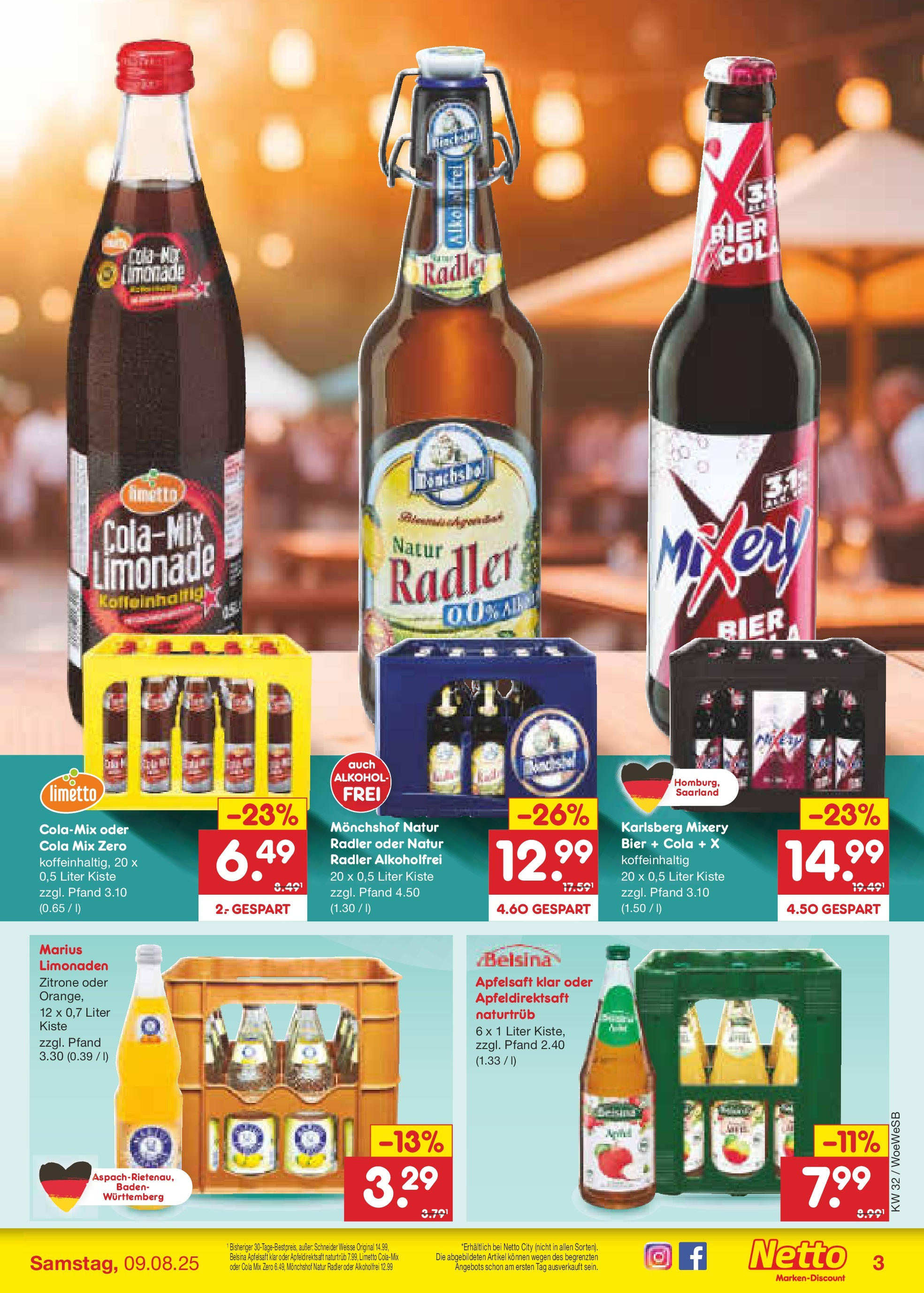 Netto Marken-Discount prospekt Katzweiler	 (ab 04.08.2025) » Angebote | Seite: 35 | Produkte: Cola, Bier, Zitrone, Mixery
