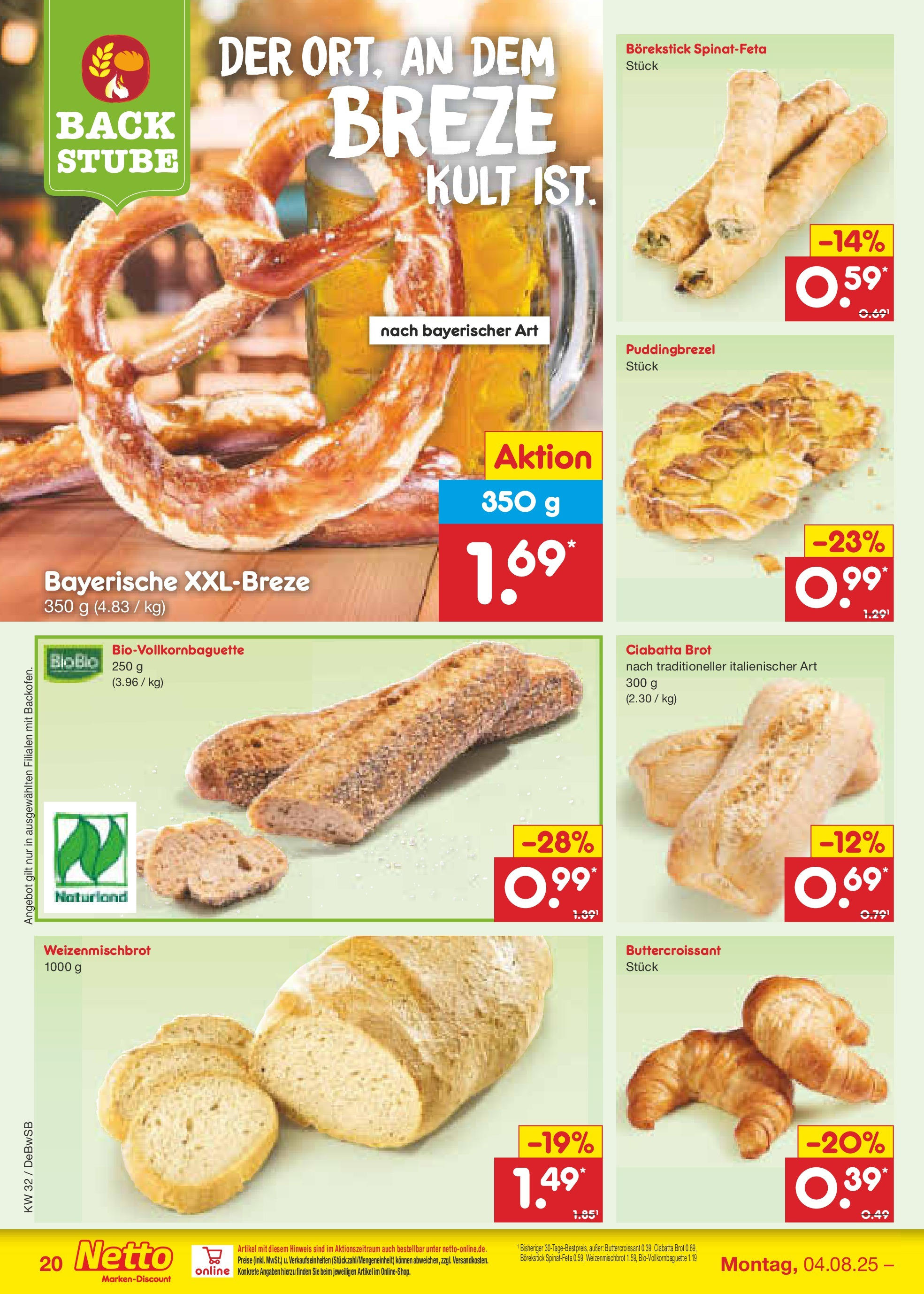 Netto Marken-Discount prospekt Waiblingen-Bittenfeld (ab 04.08.2025) » Angebote | Seite: 36 | Produkte: Brot Netto Marken-Discount prospekt Waiblingen-Bittenfeld (ab 04.08.2025) » Angebote | Seite: 36 | Produkte: Brot