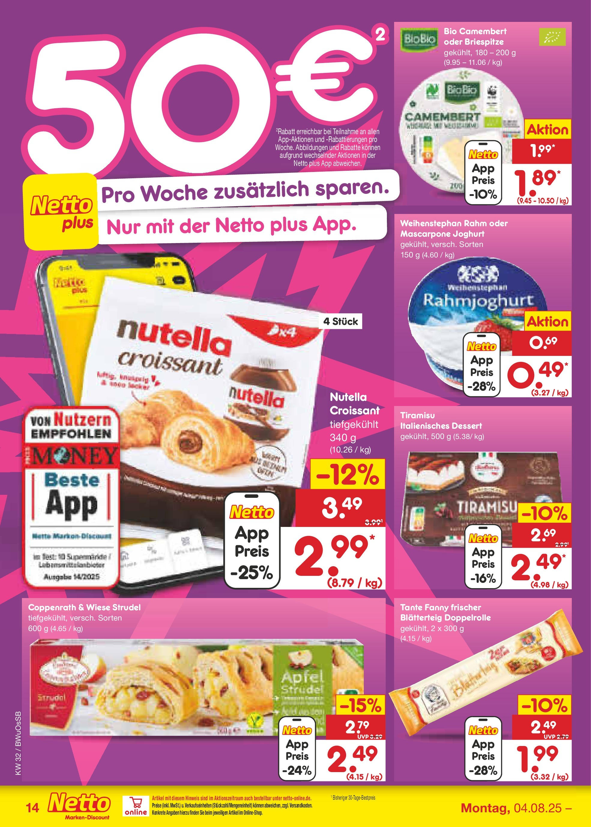 Netto Marken-Discount prospekt Osterode (ab 04.08.2025) » Angebote | Seite: 18 | Produkte: Mascarpone, Äpfel, Croissant, Nutella Netto Marken-Discount prospekt Osterode (ab 04.08.2025) » Angebote | Seite: 18 | Produkte: Mascarpone, Äpfel, Croissant, Nutella