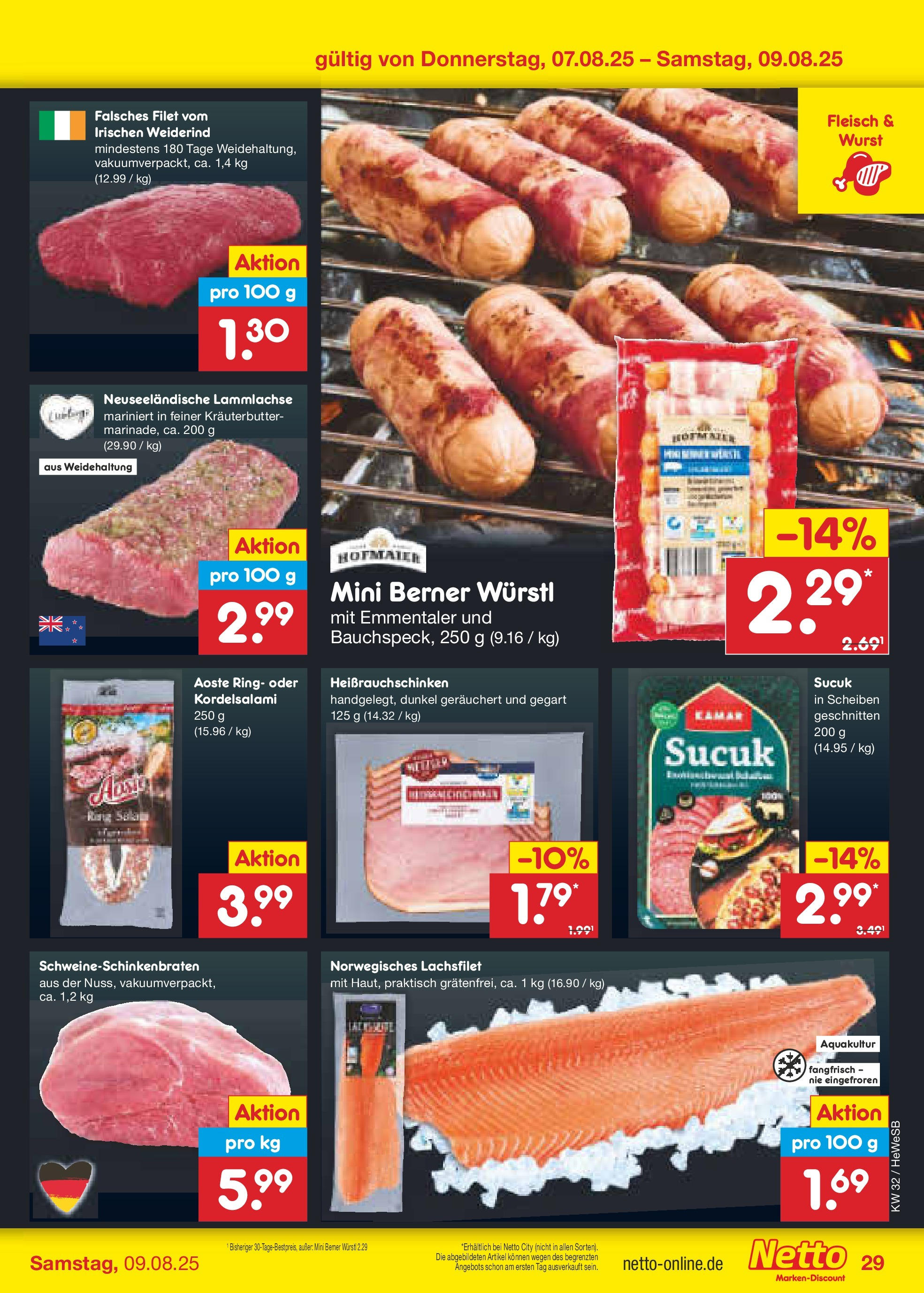Netto Marken-Discount prospekt Brietlingen (ab 04.08.2025) » Angebote | Seite: 49 | Produkte: Würstl, Kräuterbutter, Wurst, Fleisch Netto Marken-Discount prospekt Brietlingen (ab 04.08.2025) » Angebote | Seite: 49 | Produkte: Würstl, Kräuterbutter, Wurst, Fleisch