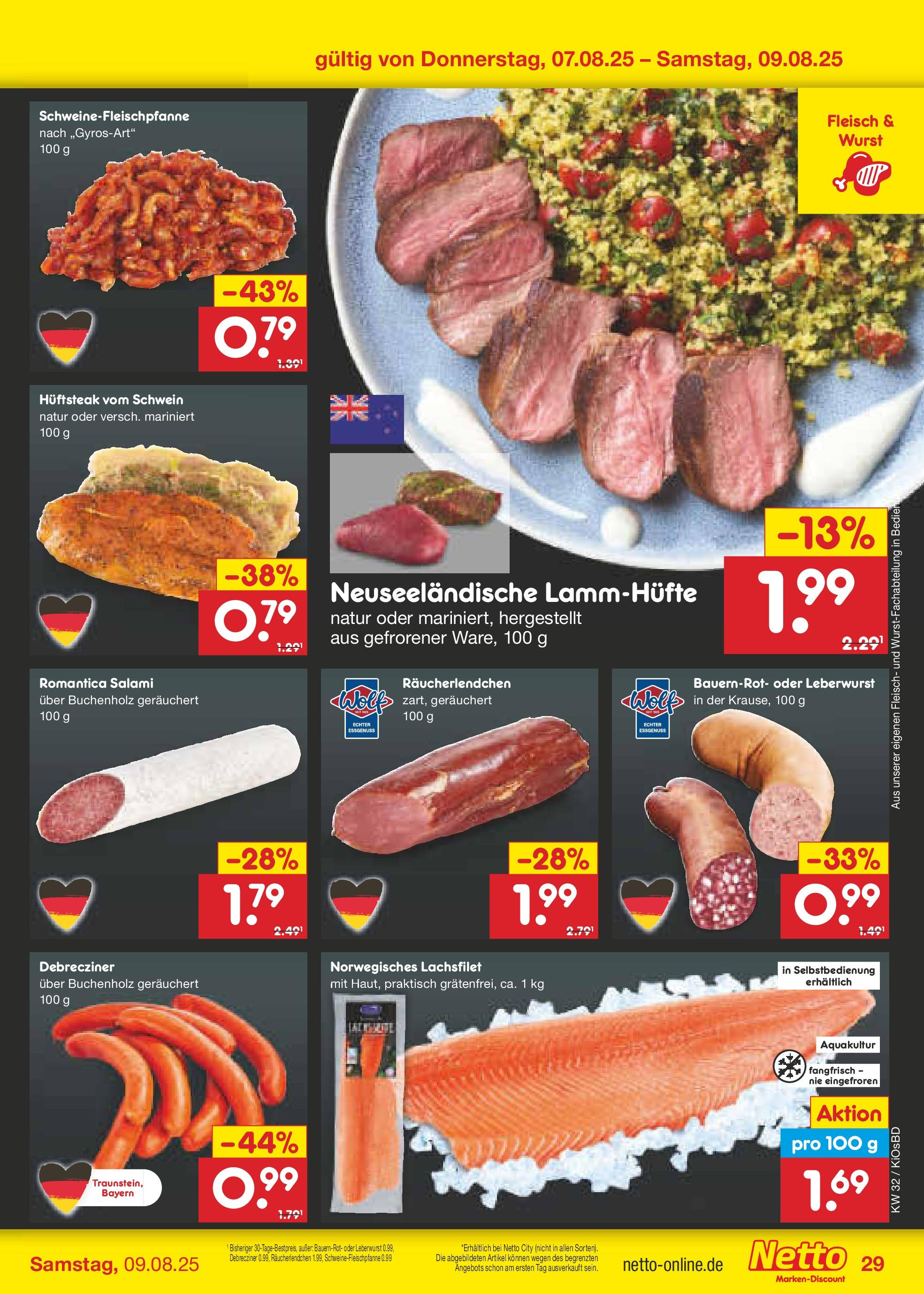 Netto Marken-Discount prospekt Mistelbach (ab 04.08.2025) » Angebote | Seite: 49 | Produkte: Wurst, Salami, Fleisch Netto Marken-Discount prospekt Mistelbach (ab 04.08.2025) » Angebote | Seite: 49 | Produkte: Wurst, Salami, Fleisch