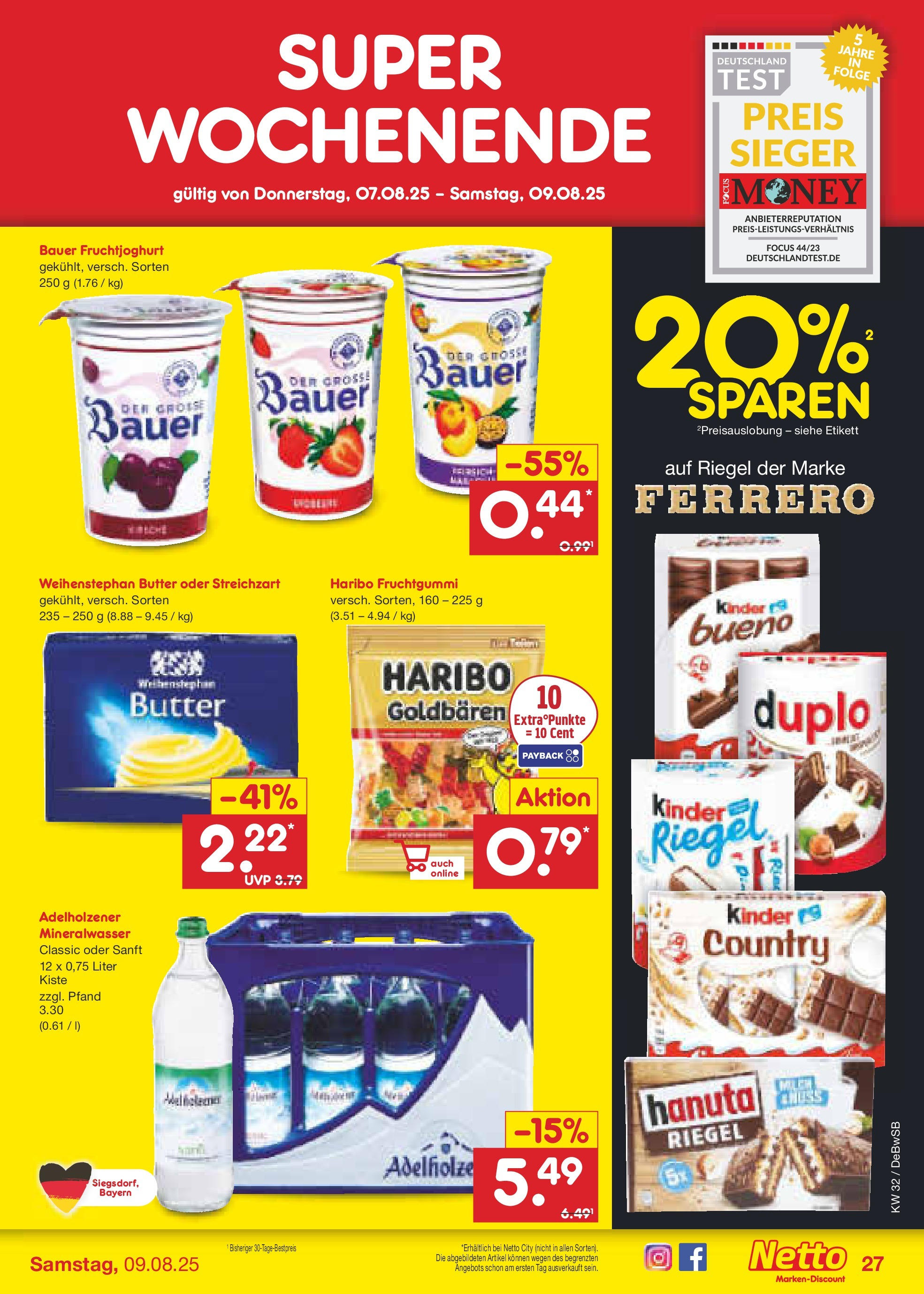 Netto Marken-Discount prospekt Waiblingen-Bittenfeld (ab 04.08.2025) » Angebote | Seite: 47 | Produkte: Haribo, Butter, Adelholzener, Mineralwasser Netto Marken-Discount prospekt Waiblingen-Bittenfeld (ab 04.08.2025) » Angebote | Seite: 47 | Produkte: Haribo, Butter, Adelholzener, Mineralwasser