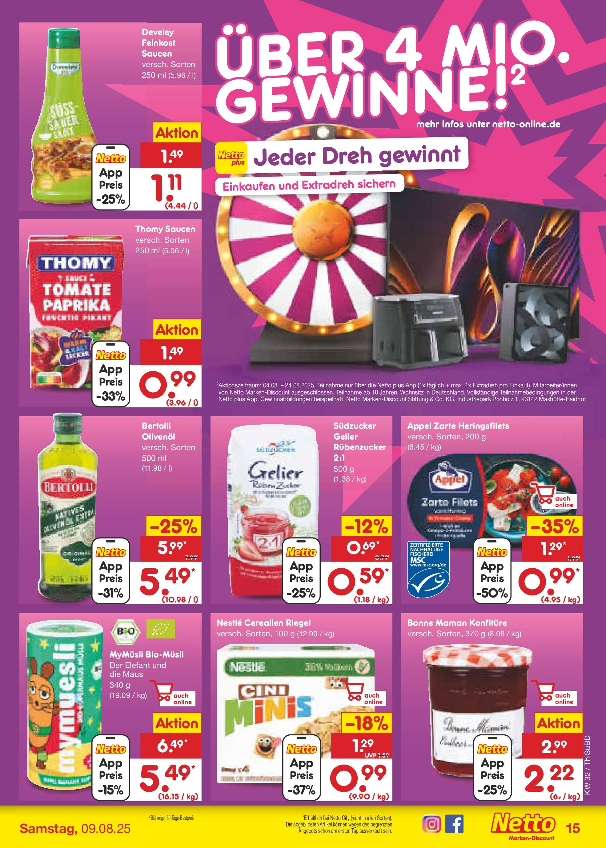 Netto Marken-Discount prospekt Thiendorf (ab 04.08.2025) » Angebote | Seite: 23 | Produkte: Olivenol, Paprika, Bonne maman, Maus Netto Marken-Discount prospekt Thiendorf (ab 04.08.2025) » Angebote | Seite: 23 | Produkte: Olivenol, Paprika, Bonne maman, Maus