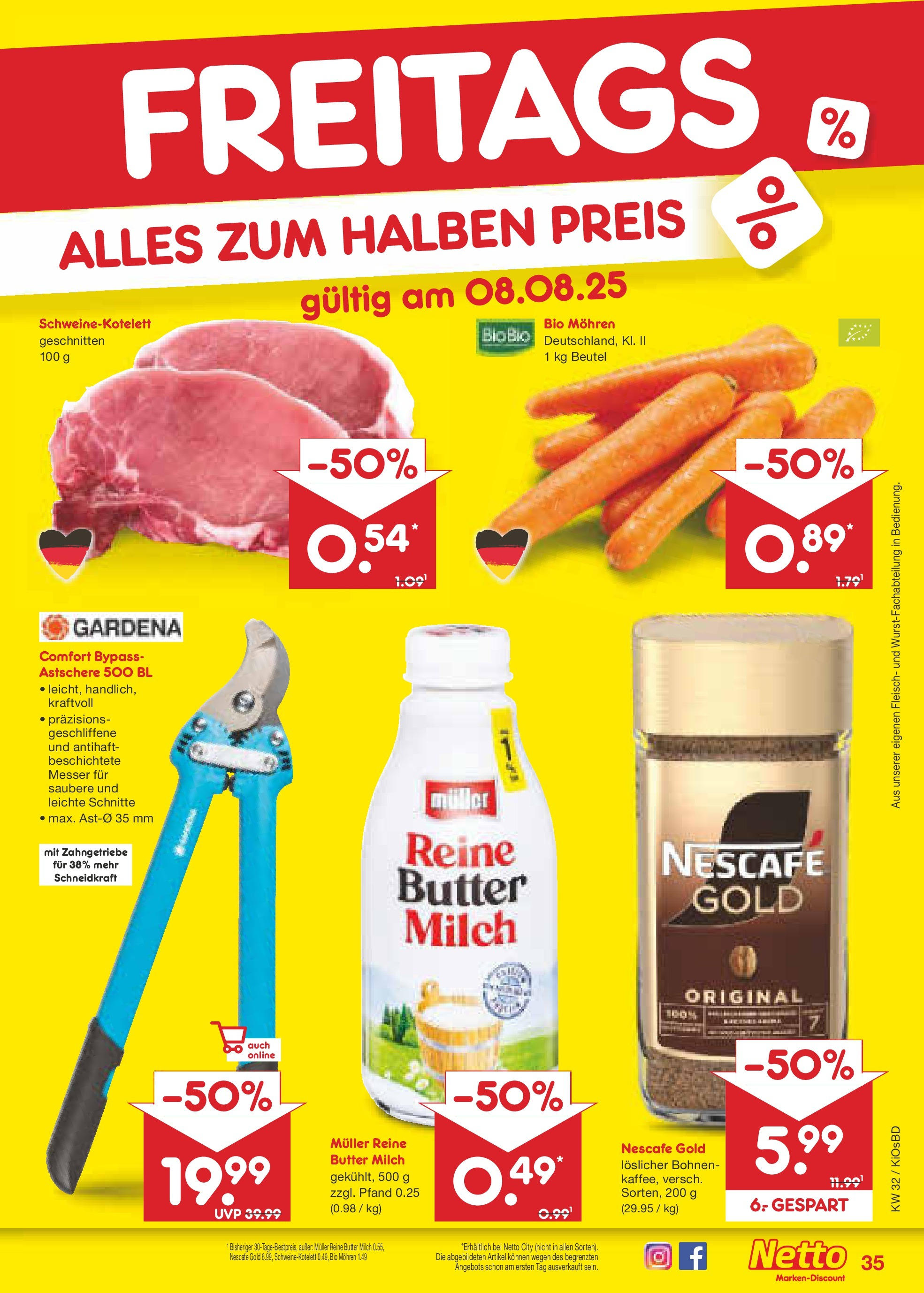Netto Marken-Discount prospekt Mistelbach (ab 04.08.2025) » Angebote | Seite: 59 | Produkte: Nescafe, Milch, Mohren, Fleisch Netto Marken-Discount prospekt Mistelbach (ab 04.08.2025) » Angebote | Seite: 59 | Produkte: Nescafe, Milch, Mohren, Fleisch