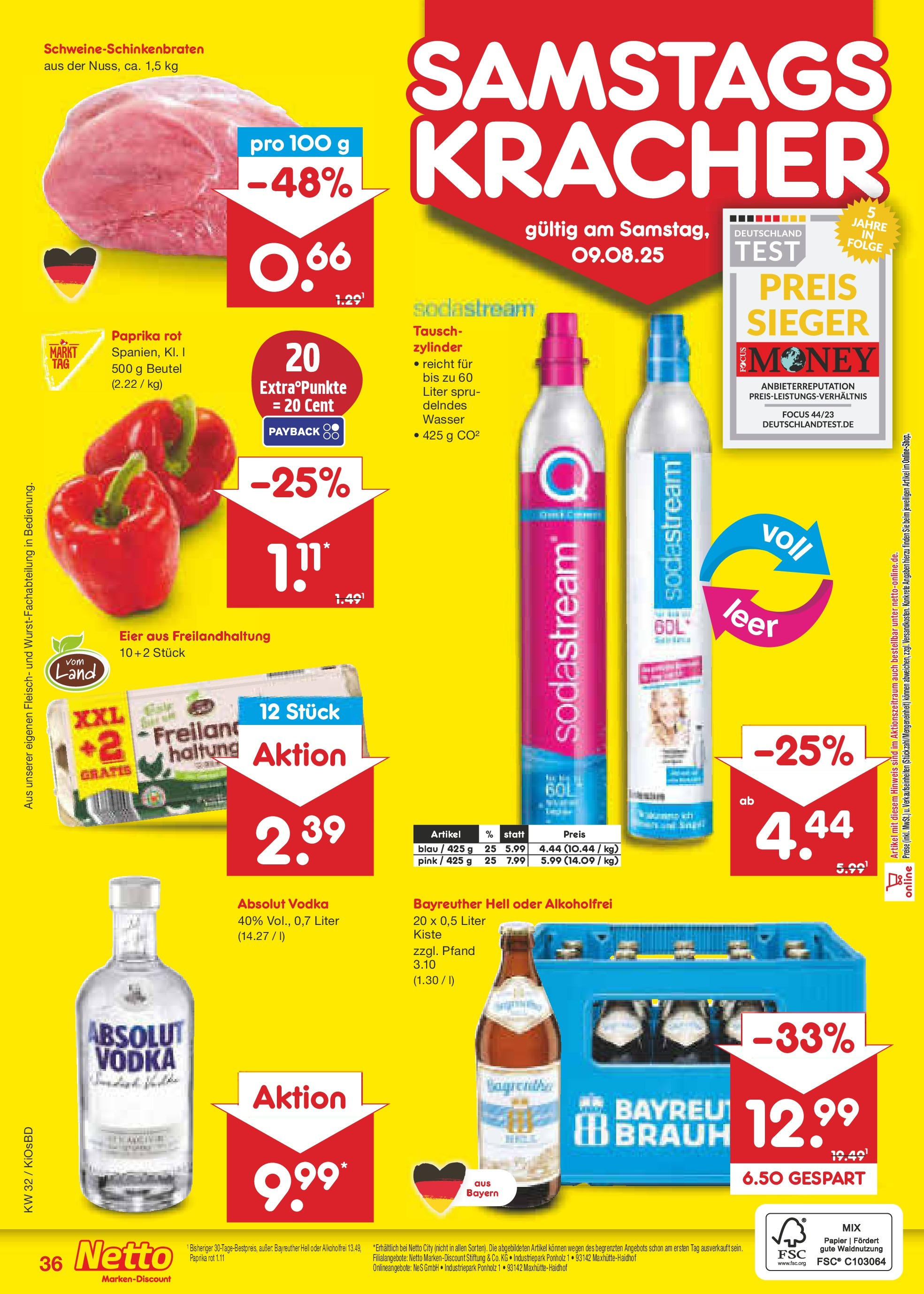 Netto Marken-Discount prospekt Mistelbach (ab 04.08.2025) » Angebote | Seite: 60 | Produkte: Eier, Paprika rot, Vodka, Fleisch Netto Marken-Discount prospekt Mistelbach (ab 04.08.2025) » Angebote | Seite: 60 | Produkte: Eier, Paprika rot, Vodka, Fleisch