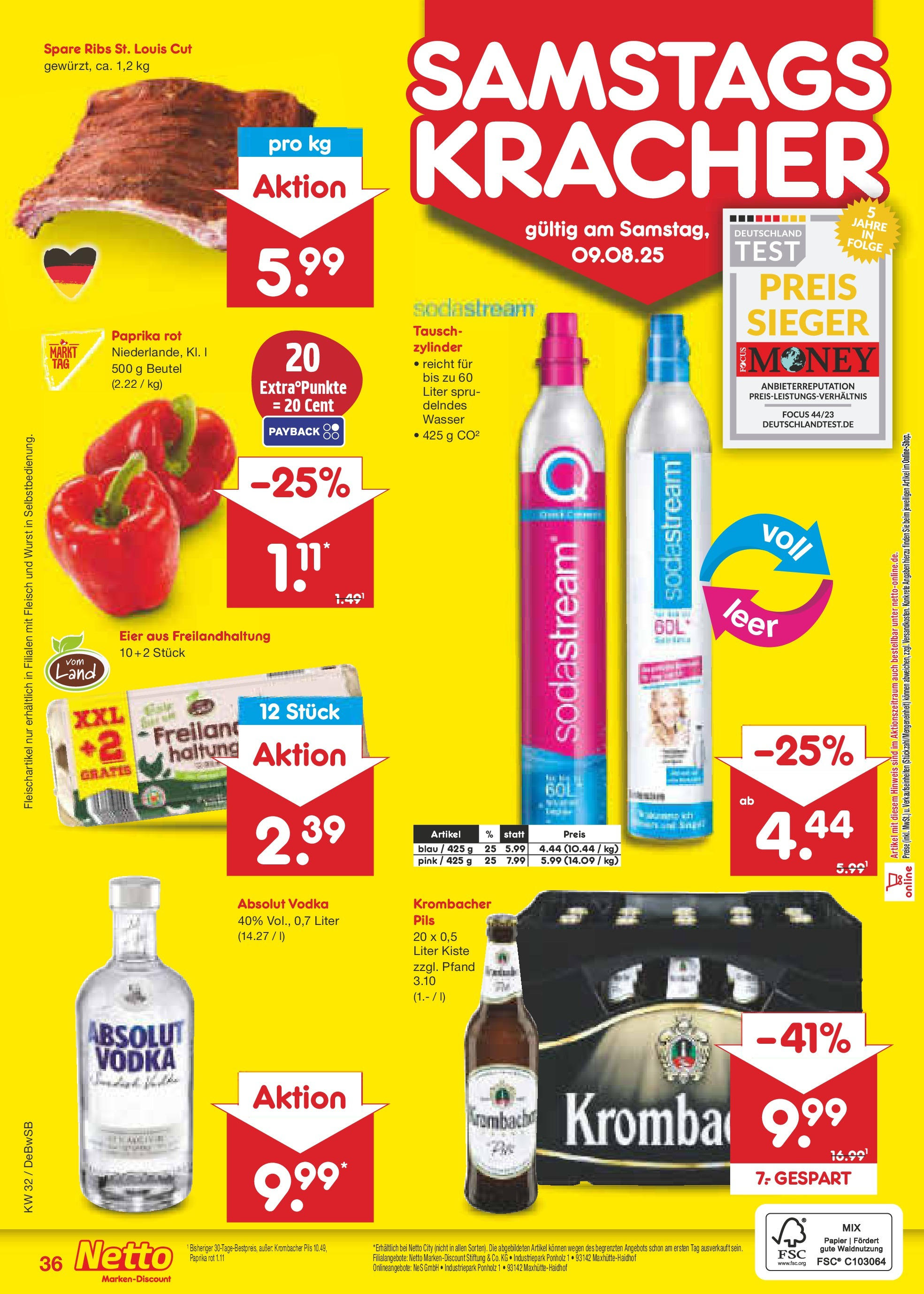 Netto Marken-Discount prospekt Waiblingen-Bittenfeld (ab 04.08.2025) » Angebote | Seite: 60 | Produkte: Paprika rot, Pils, Krombacher, Vodka Netto Marken-Discount prospekt Waiblingen-Bittenfeld (ab 04.08.2025) » Angebote | Seite: 60 | Produkte: Paprika rot, Pils, Krombacher, Vodka