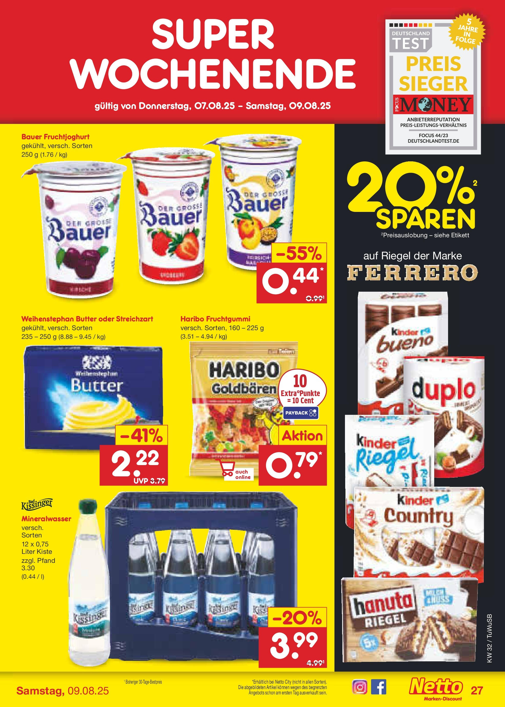 Netto Marken-Discount prospekt Calw-Stammheim (ab 04.08.2025) » Angebote | Seite: 47 | Produkte: Haribo, Butter, Mineralwasser, Weihenstephan butter Netto Marken-Discount prospekt Calw-Stammheim (ab 04.08.2025) » Angebote | Seite: 47 | Produkte: Haribo, Butter, Mineralwasser, Weihenstephan butter