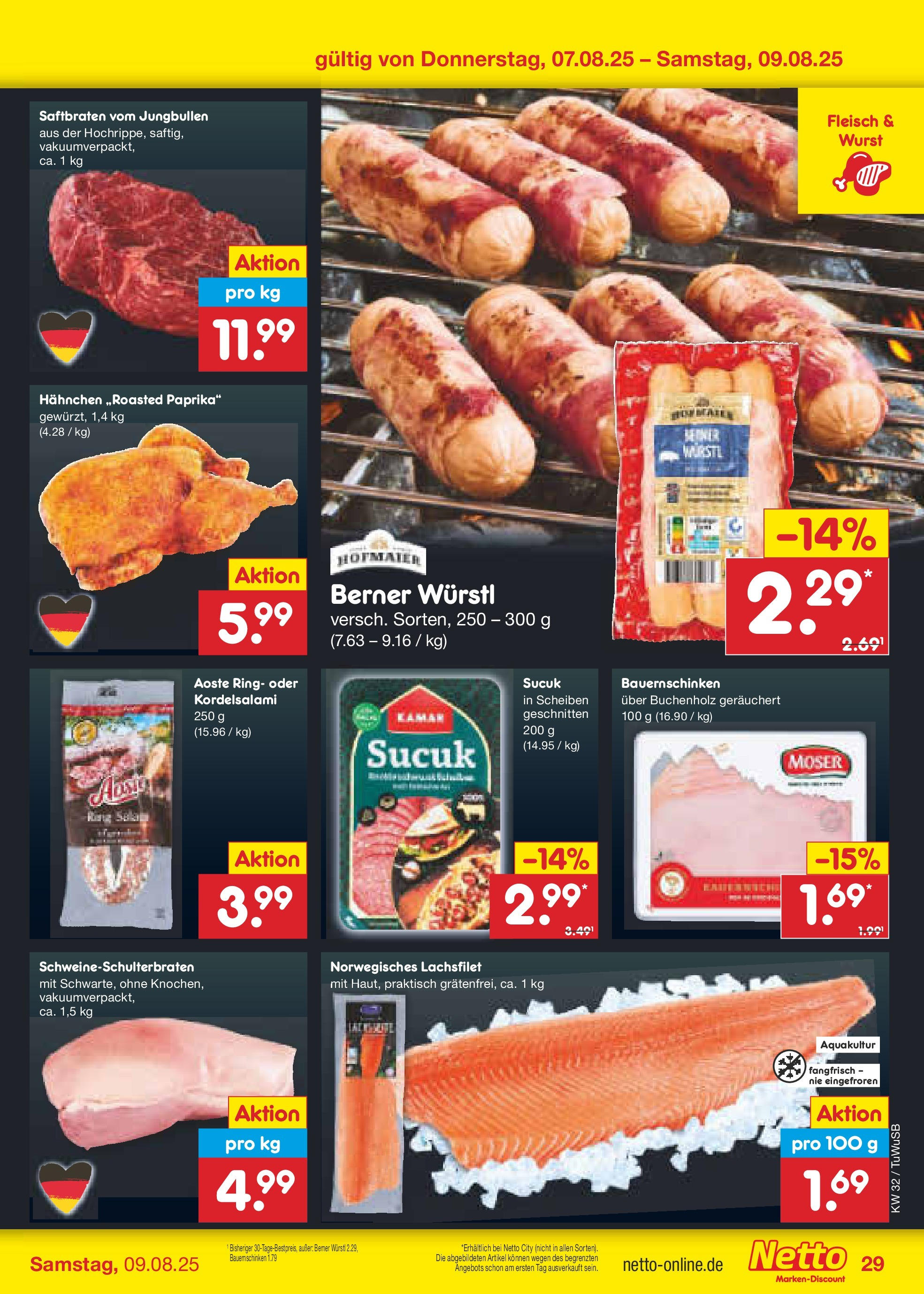 Netto Marken-Discount prospekt Calw-Stammheim (ab 04.08.2025) » Angebote | Seite: 49 | Produkte: Hahnchen, Würstl, Paprika, Wurst Netto Marken-Discount prospekt Calw-Stammheim (ab 04.08.2025) » Angebote | Seite: 49 | Produkte: Hahnchen, Würstl, Paprika, Wurst