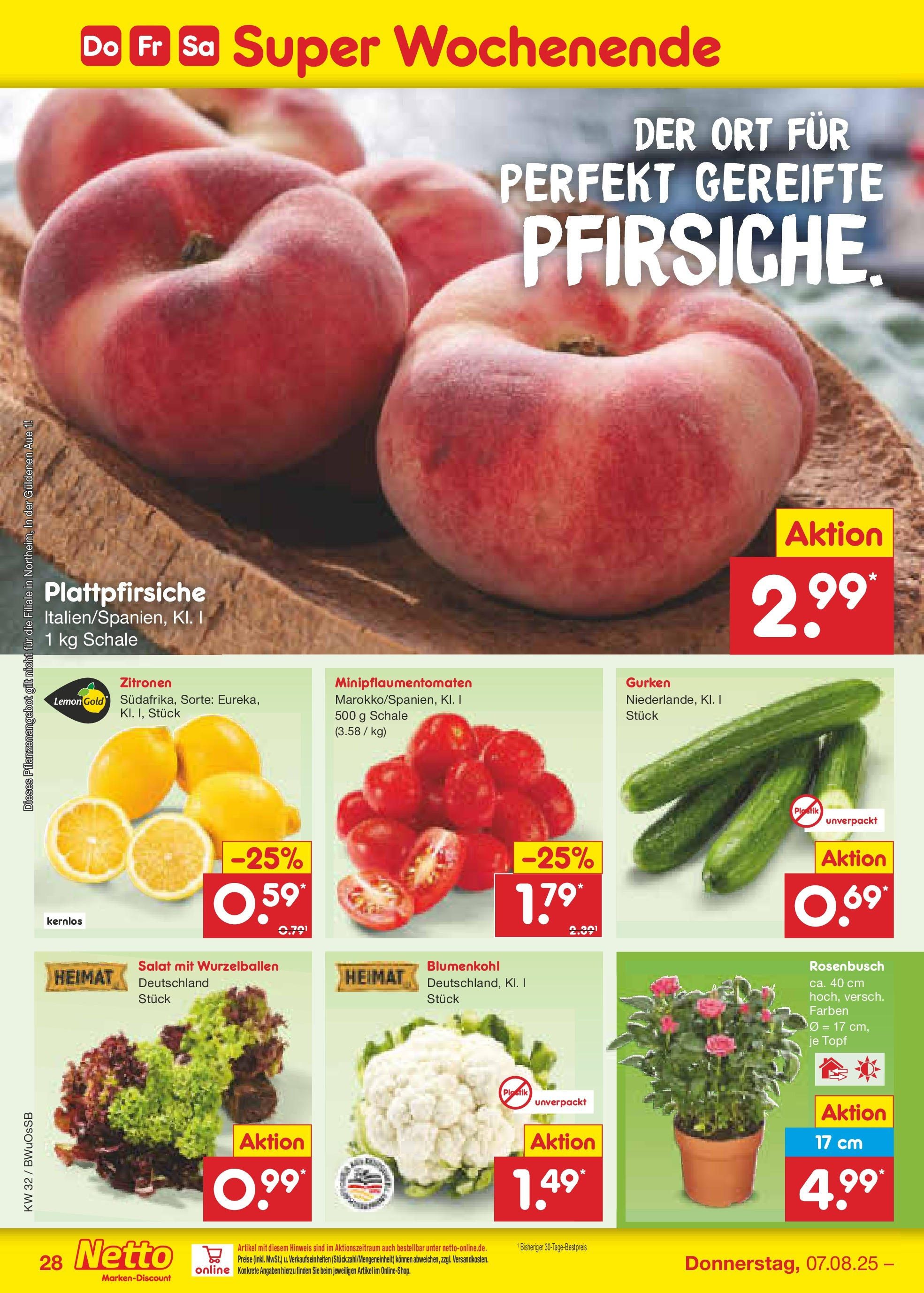Netto Marken-Discount prospekt Osterode (ab 04.08.2025) » Angebote | Seite: 48 | Produkte: Blumenkohl, Gurken, Salat, Zitronen Netto Marken-Discount prospekt Osterode (ab 04.08.2025) » Angebote | Seite: 48 | Produkte: Blumenkohl, Gurken, Salat, Zitronen
