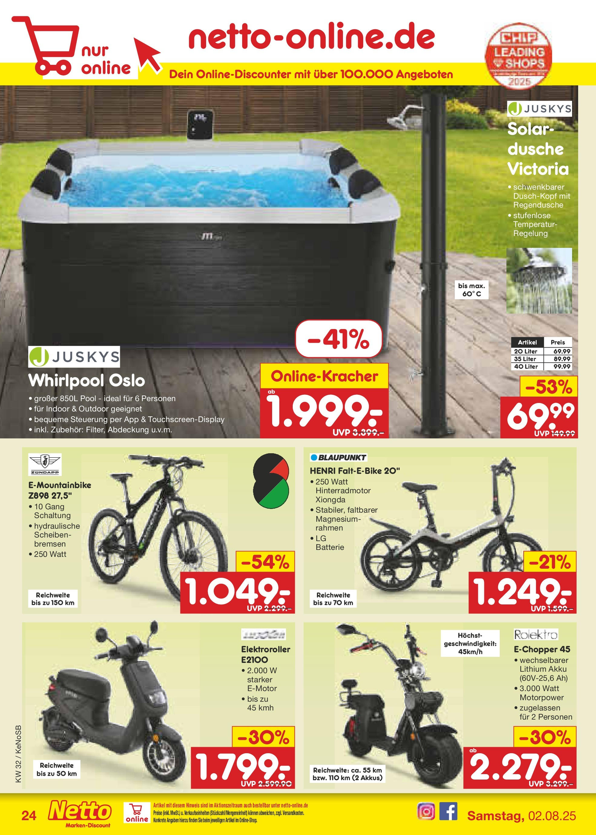 Netto Marken-Discount prospekt Bonn (ab 04.08.2025) » Angebote | Seite: 36 | Produkte: LG, Batterie, Dusche, Duschkopf Netto Marken-Discount prospekt Bonn (ab 04.08.2025) » Angebote | Seite: 36 | Produkte: LG, Batterie, Dusche, Duschkopf