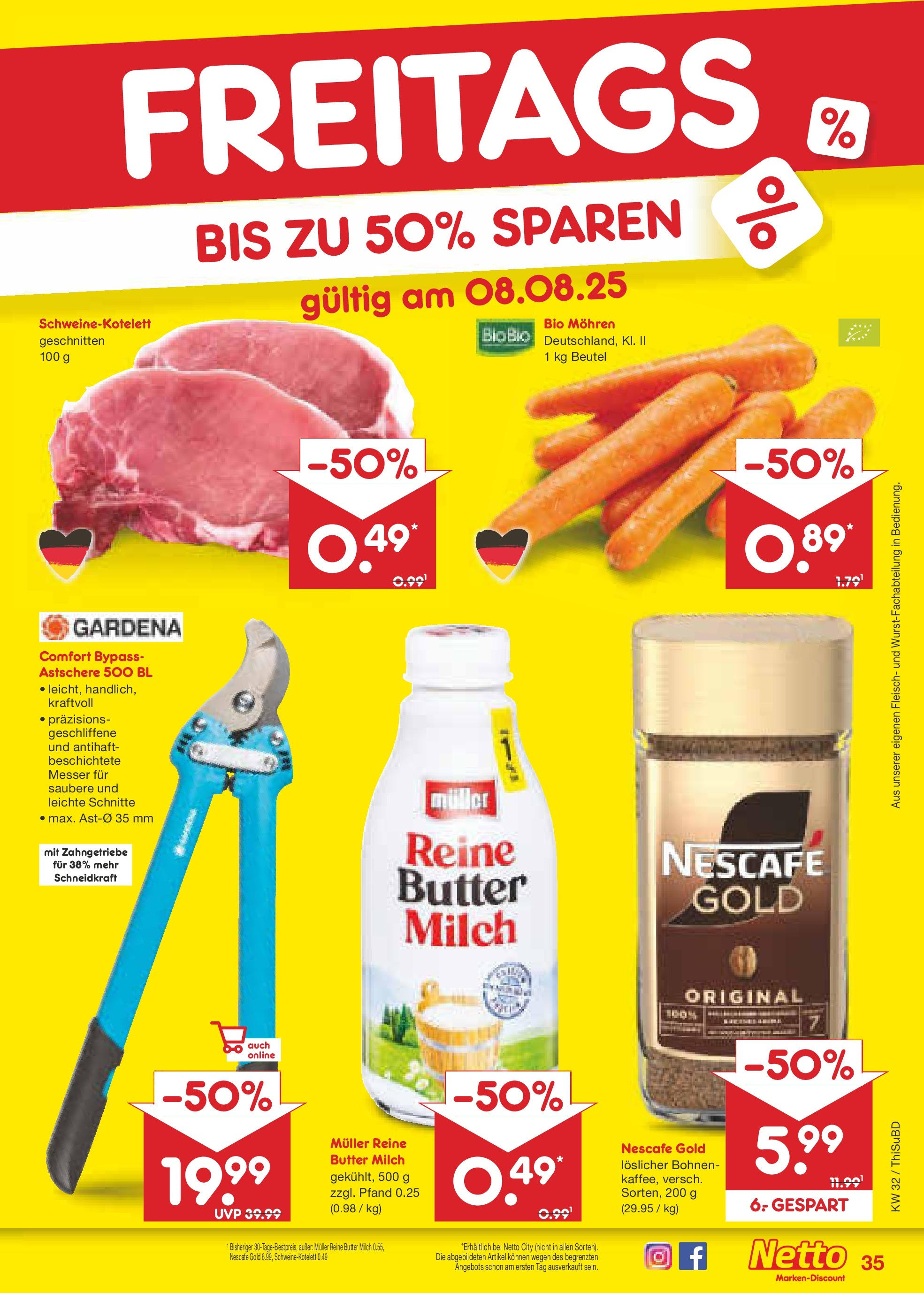 Netto Marken-Discount prospekt Thiendorf (ab 04.08.2025) » Angebote | Seite: 59 | Produkte: Nescafe, Milch, Butter, Fleisch Netto Marken-Discount prospekt Thiendorf (ab 04.08.2025) » Angebote | Seite: 59 | Produkte: Nescafe, Milch, Butter, Fleisch
