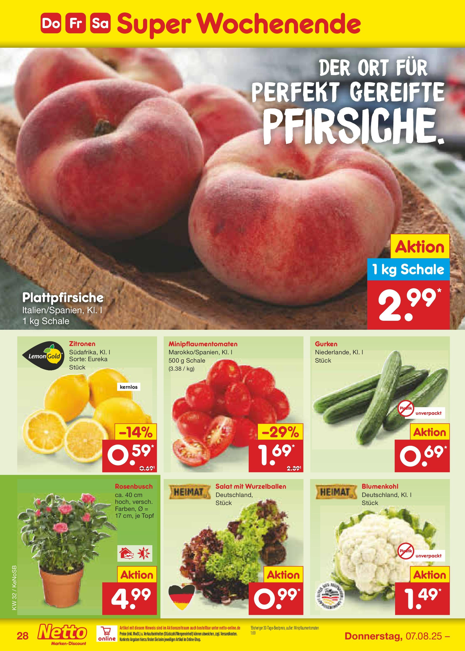 Netto Marken-Discount prospekt Bonn (ab 04.08.2025) » Angebote | Seite: 44 | Produkte: Blumenkohl, Gurken, Salat, Zitronen Netto Marken-Discount prospekt Bonn (ab 04.08.2025) » Angebote | Seite: 44 | Produkte: Blumenkohl, Gurken, Salat, Zitronen