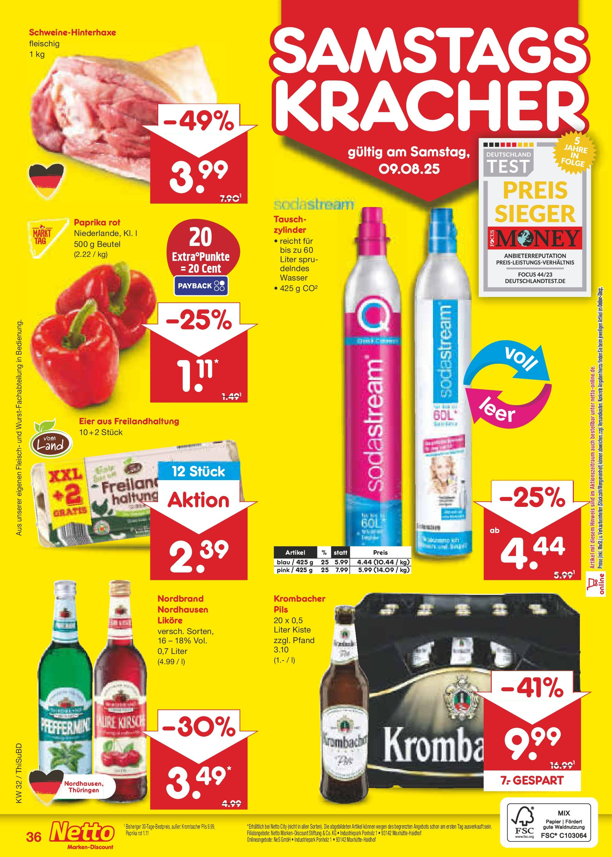 Netto Marken-Discount prospekt Thiendorf (ab 04.08.2025) » Angebote | Seite: 60 | Produkte: Eier, Paprika rot, Paprika, Krombacher Netto Marken-Discount prospekt Thiendorf (ab 04.08.2025) » Angebote | Seite: 60 | Produkte: Eier, Paprika rot, Paprika, Krombacher