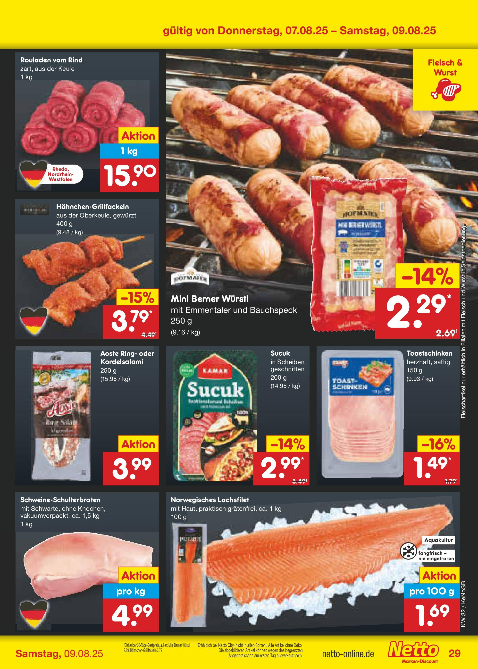 Netto Marken-Discount prospekt Bonn (ab 04.08.2025) » Angebote | Seite: 45 | Produkte: Toastschinken, Wurst, Schinken, Fleisch Netto Marken-Discount prospekt Bonn (ab 04.08.2025) » Angebote | Seite: 45 | Produkte: Toastschinken, Wurst, Schinken, Fleisch