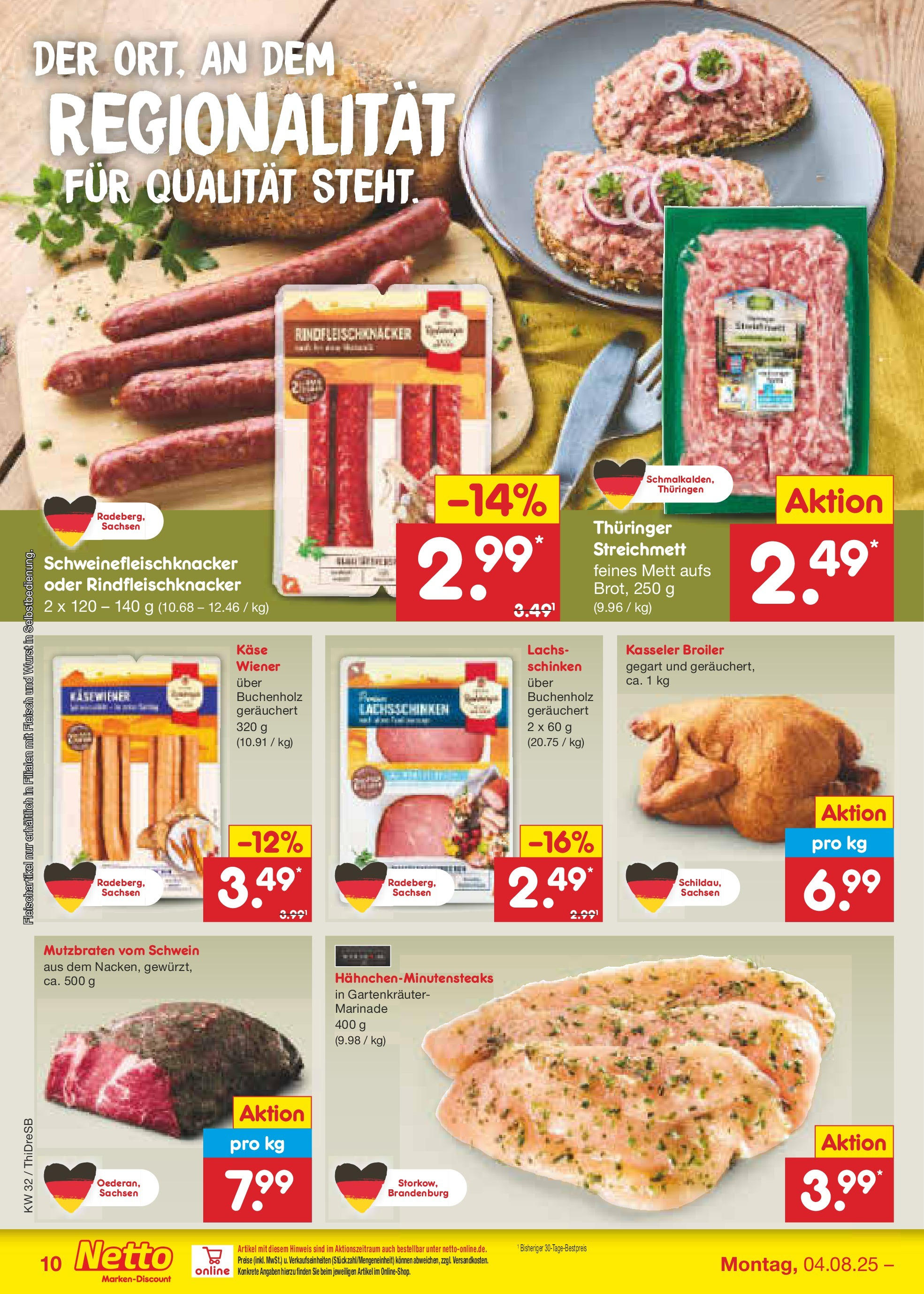 Netto Marken-Discount prospekt Dresden (ab 04.08.2025) » Angebote | Seite: 12 | Produkte: Käse, Lachs, Schinken, Fleisch Netto Marken-Discount prospekt Dresden (ab 04.08.2025) » Angebote | Seite: 12 | Produkte: Käse, Lachs, Schinken, Fleisch