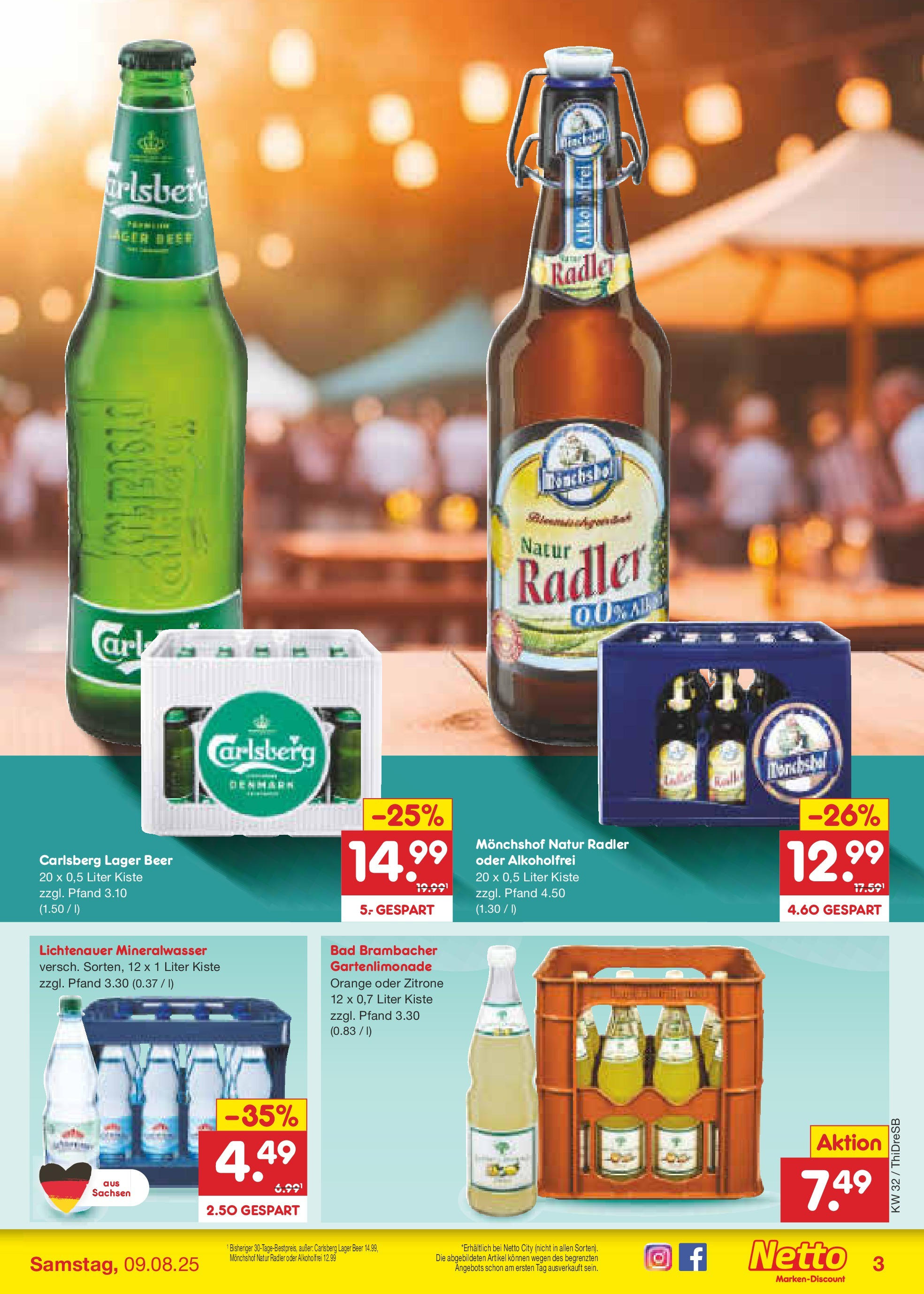 Netto Marken-Discount prospekt Dresden (ab 04.08.2025) » Angebote | Seite: 35 | Produkte: Monchshof, Mineralwasser, Radler, Zitrone Netto Marken-Discount prospekt Dresden (ab 04.08.2025) » Angebote | Seite: 35 | Produkte: Monchshof, Mineralwasser, Radler, Zitrone