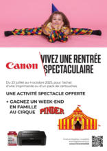 Une activité spectacle offerte avec Canon