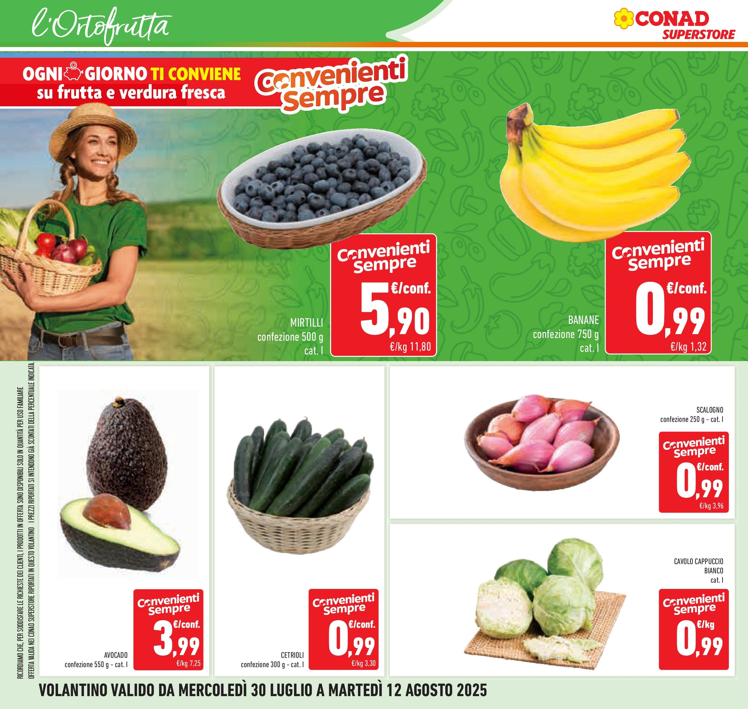 Volantino Conad dal 29/07/2025 > Anteprima - Agosto | Pagina: 6 | Prodotti: Avocado, Frutta, Cavolo, Cappuccio