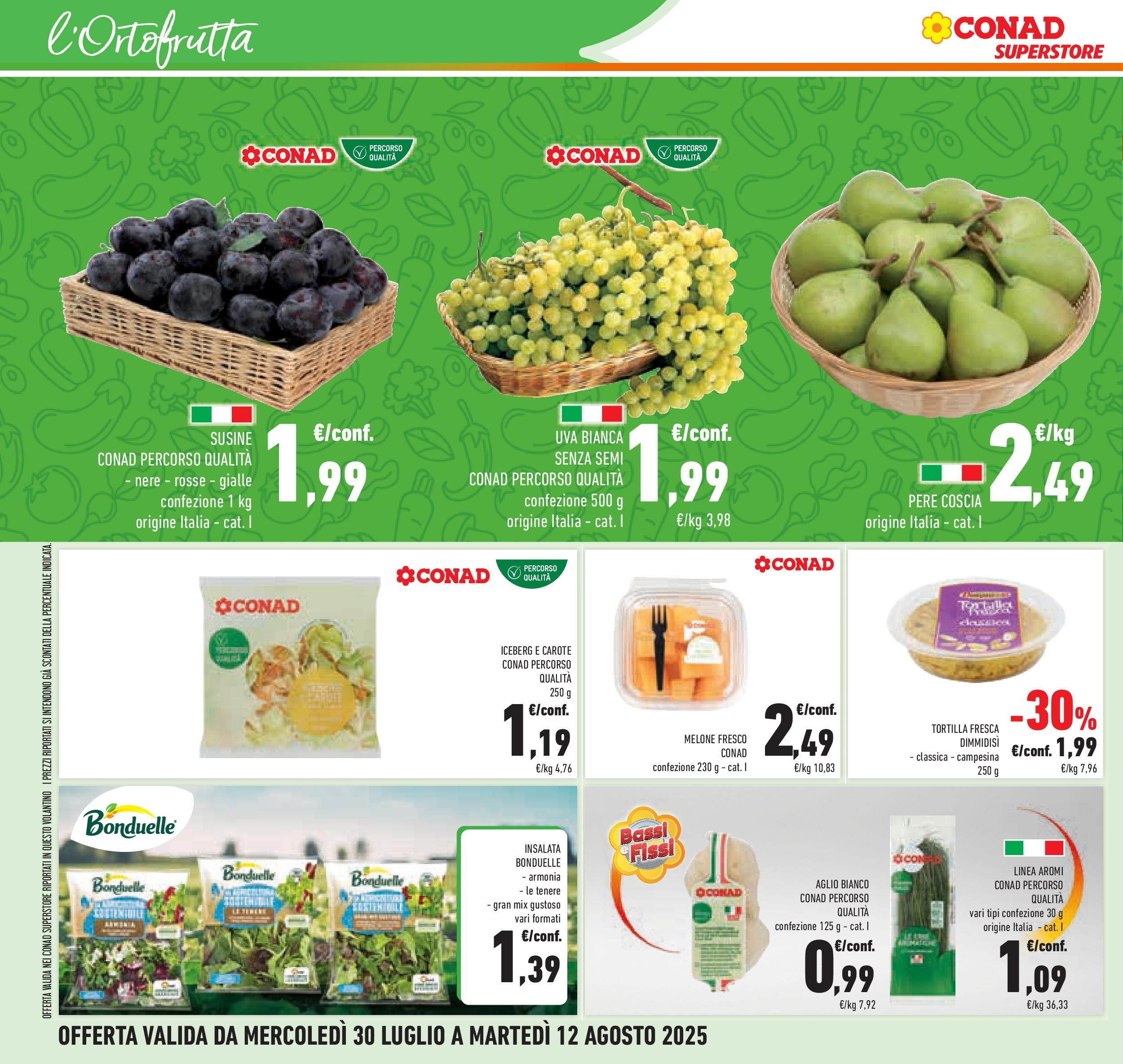 Volantino Conad dal 29/07/2025 > Anteprima - Agosto | Pagina: 8 | Prodotti: Carote, Aglio, Melone, Susine