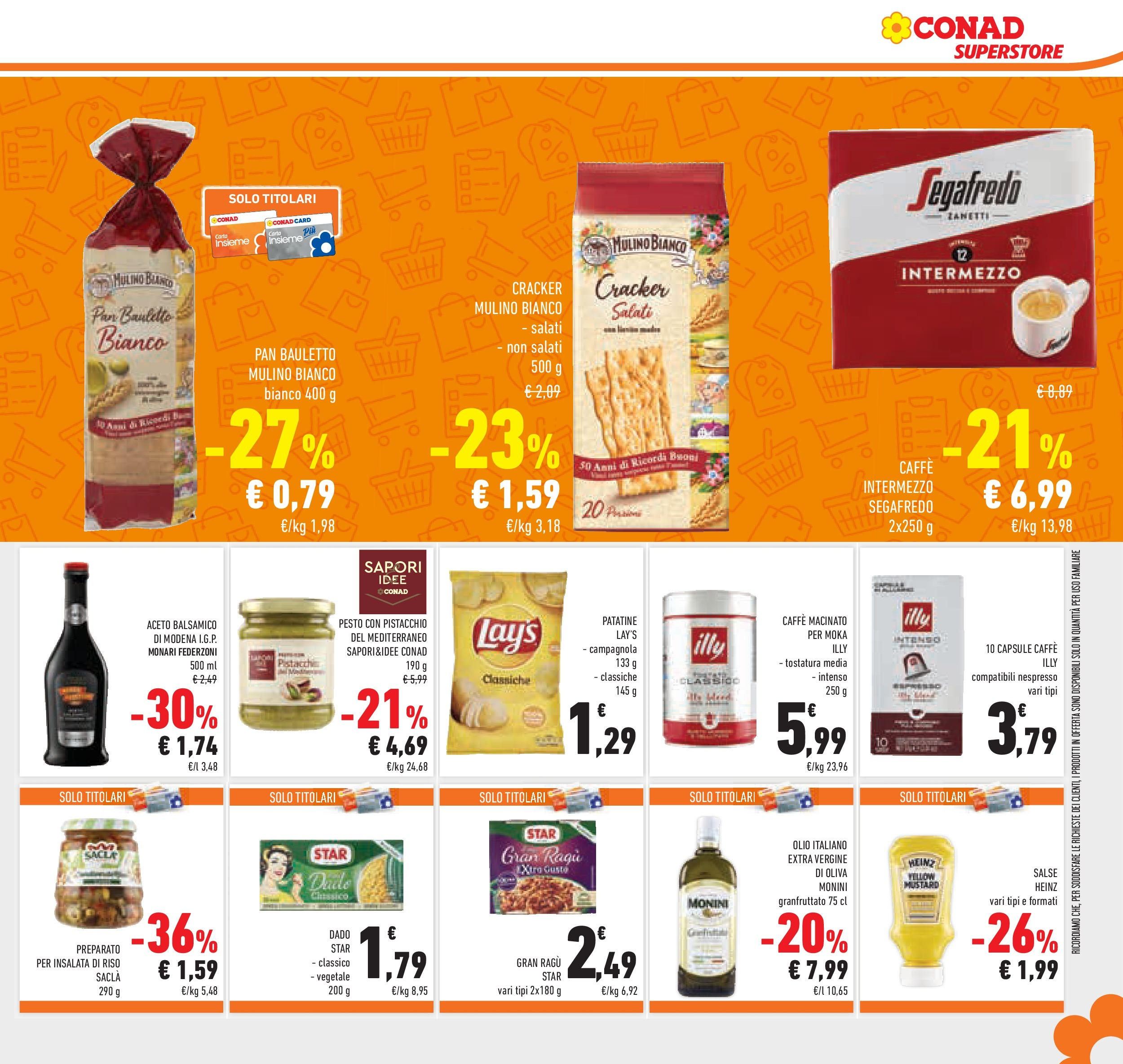 Volantino Conad dal 29/07/2025 > Anteprima - Agosto | Pagina: 19 | Prodotti: Patatine, Pesto, Ragú, Aceto
