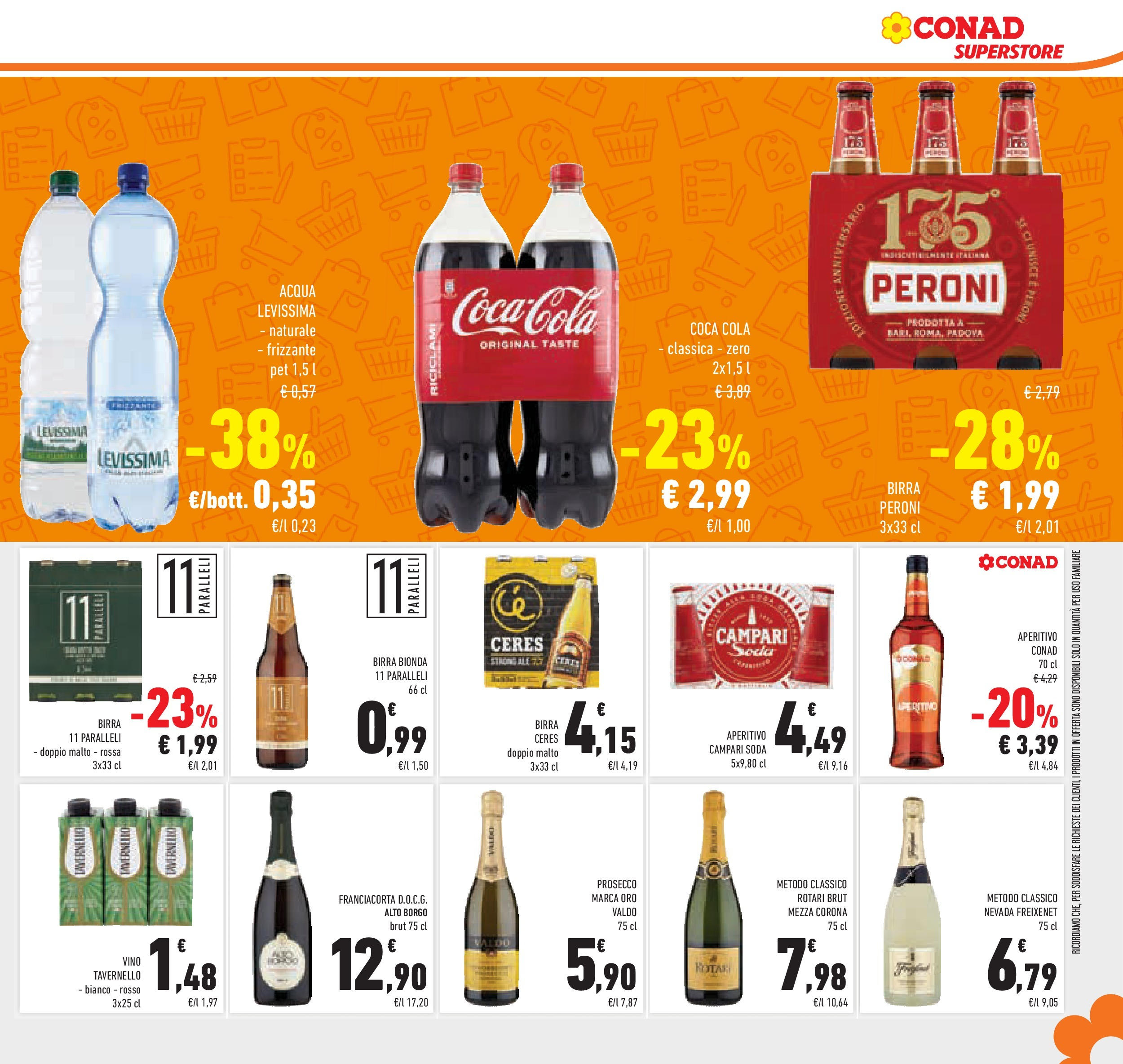Volantino Conad dal 29/07/2025 > Anteprima - Agosto | Pagina: 21 | Prodotti: Birra, Acqua, Vino, Ceres